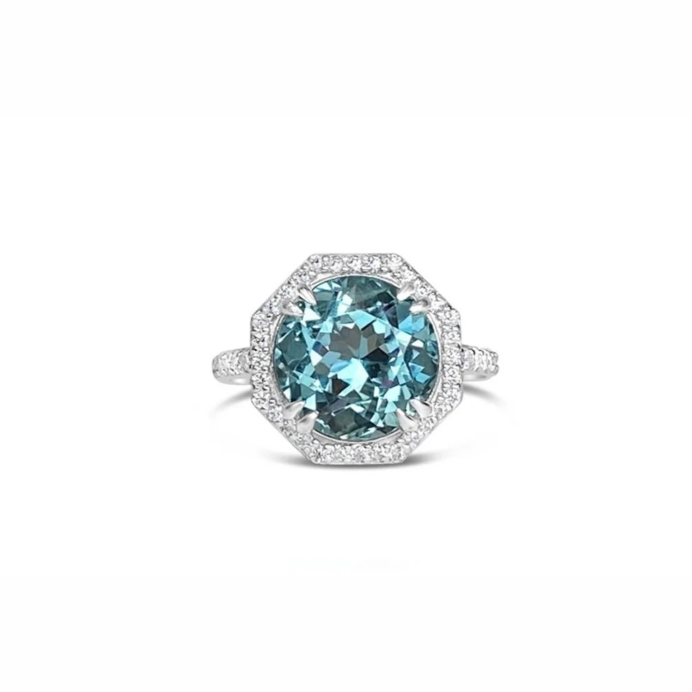 SOLD// Aquamarine & Diamond Divinity Ring
