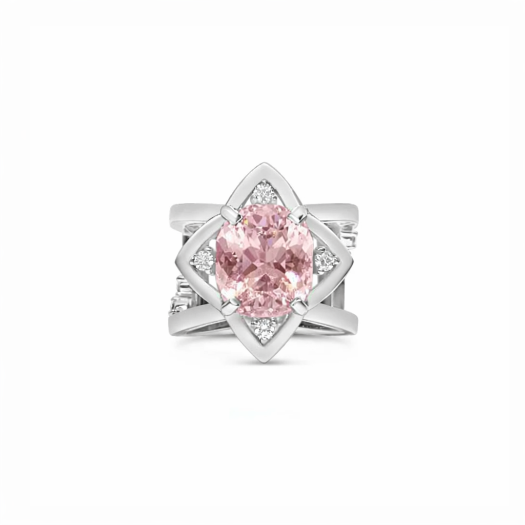 SOLD// INTERSTELLAR// Pink Keffi Tourmaline & Diamond Ring