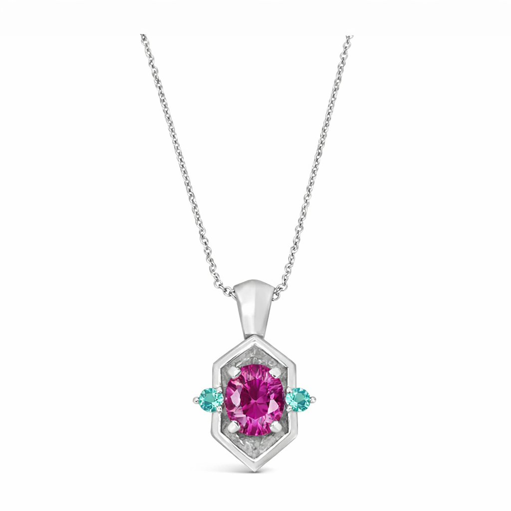 SOLD// Pink & Paraiba Tourmaline COSMOS PETITE Necklace