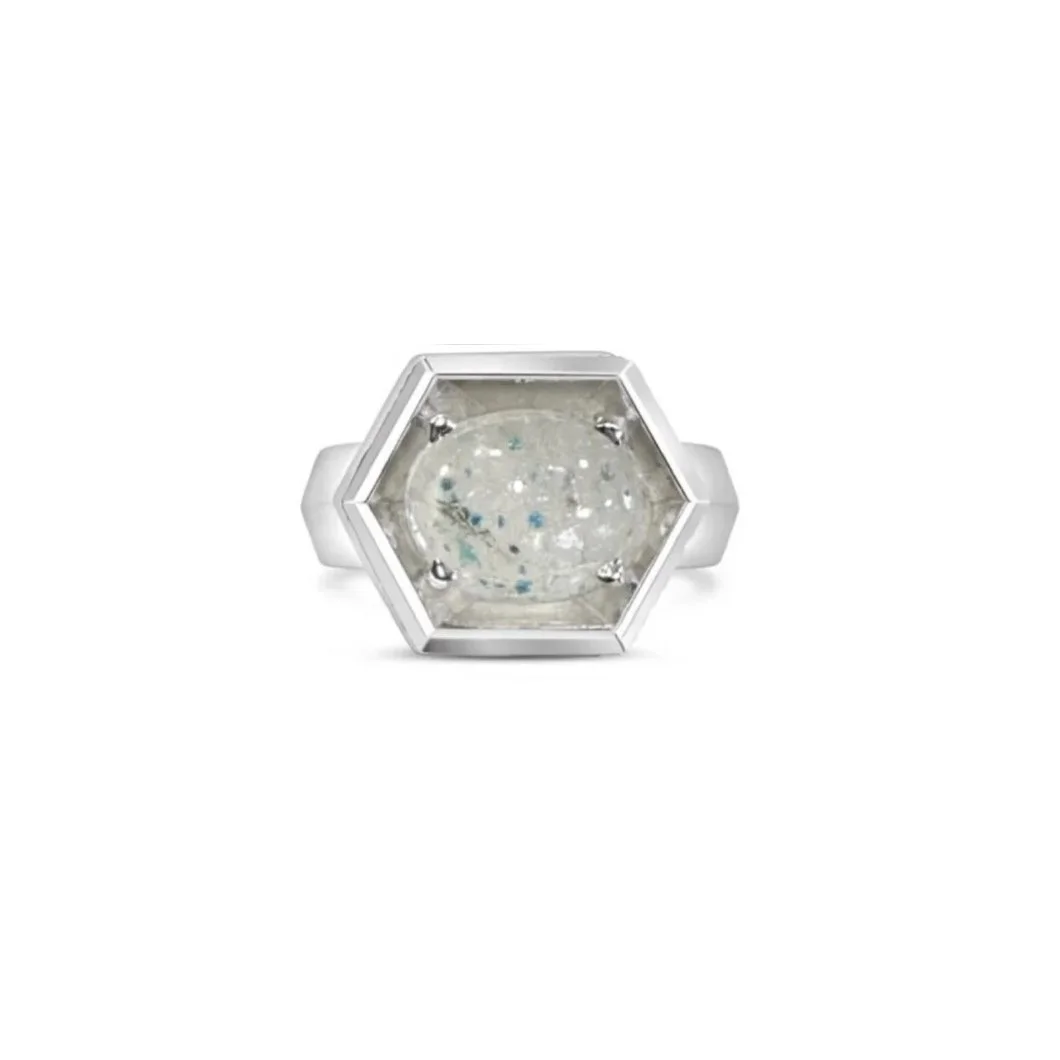 SOLD// Gilalite in Quartz COSMOS Men's Ring, SS