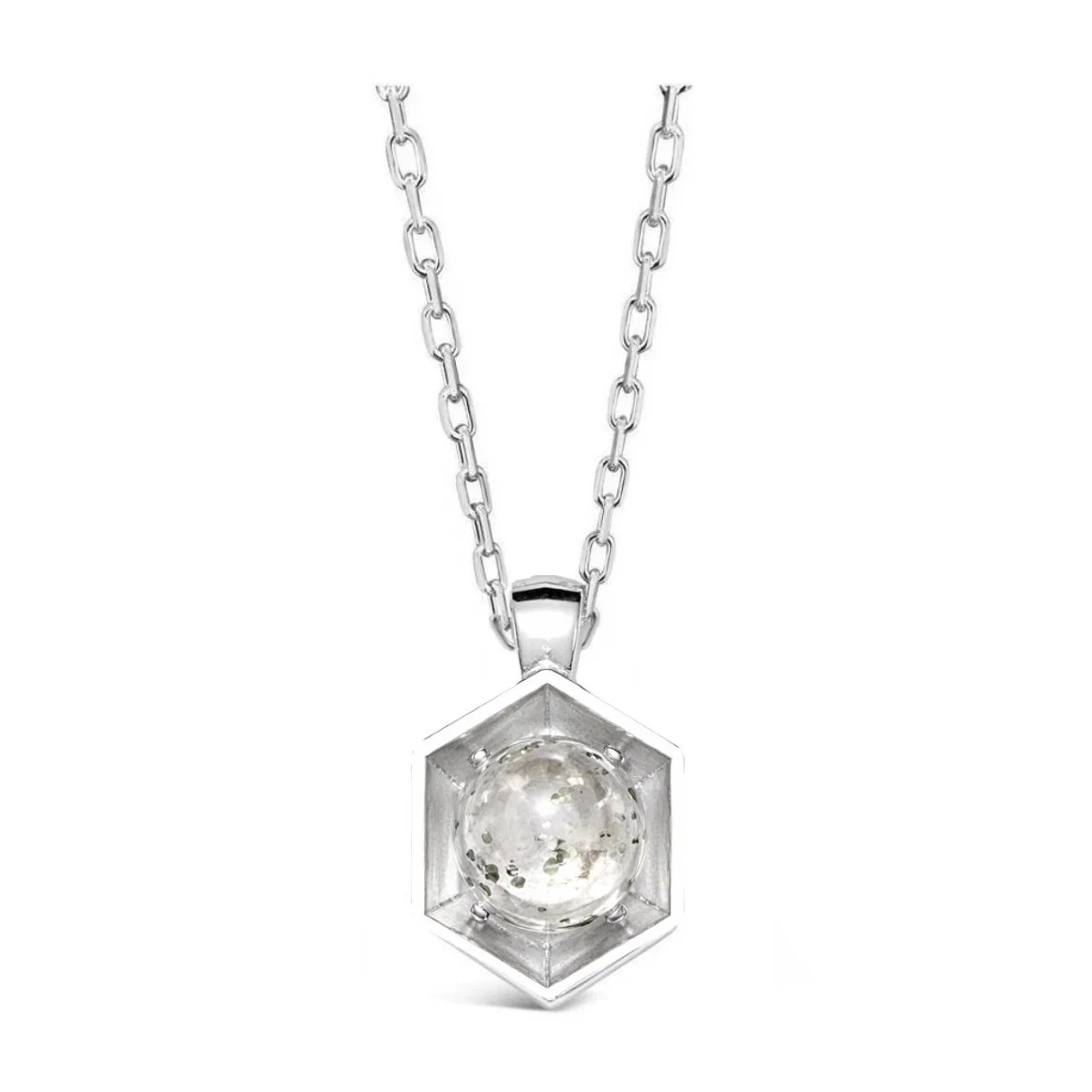 Pyrite in Quartz COSMOS Men's Necklace, SS