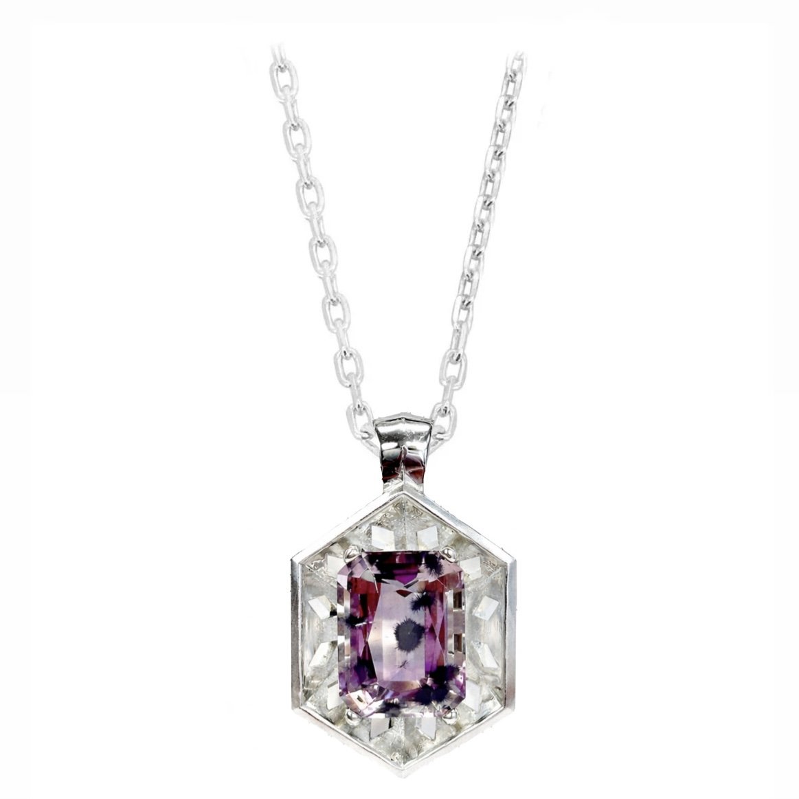 Hollandite in Quartz COSMOS Lightwell Necklace, SS