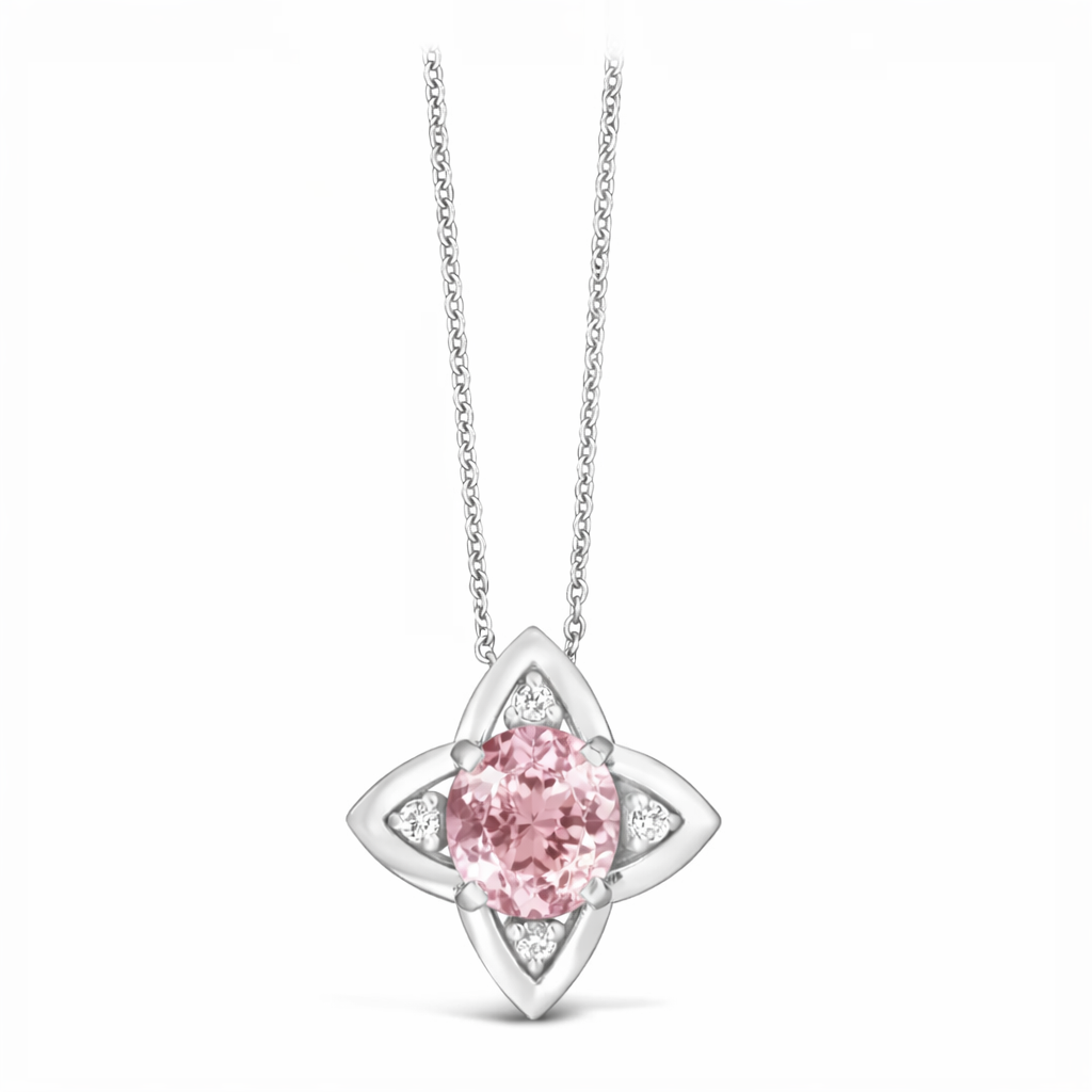 SOLD// INTERSTELLAR// Pink Keffi Tourmaline & Diamond Necklace