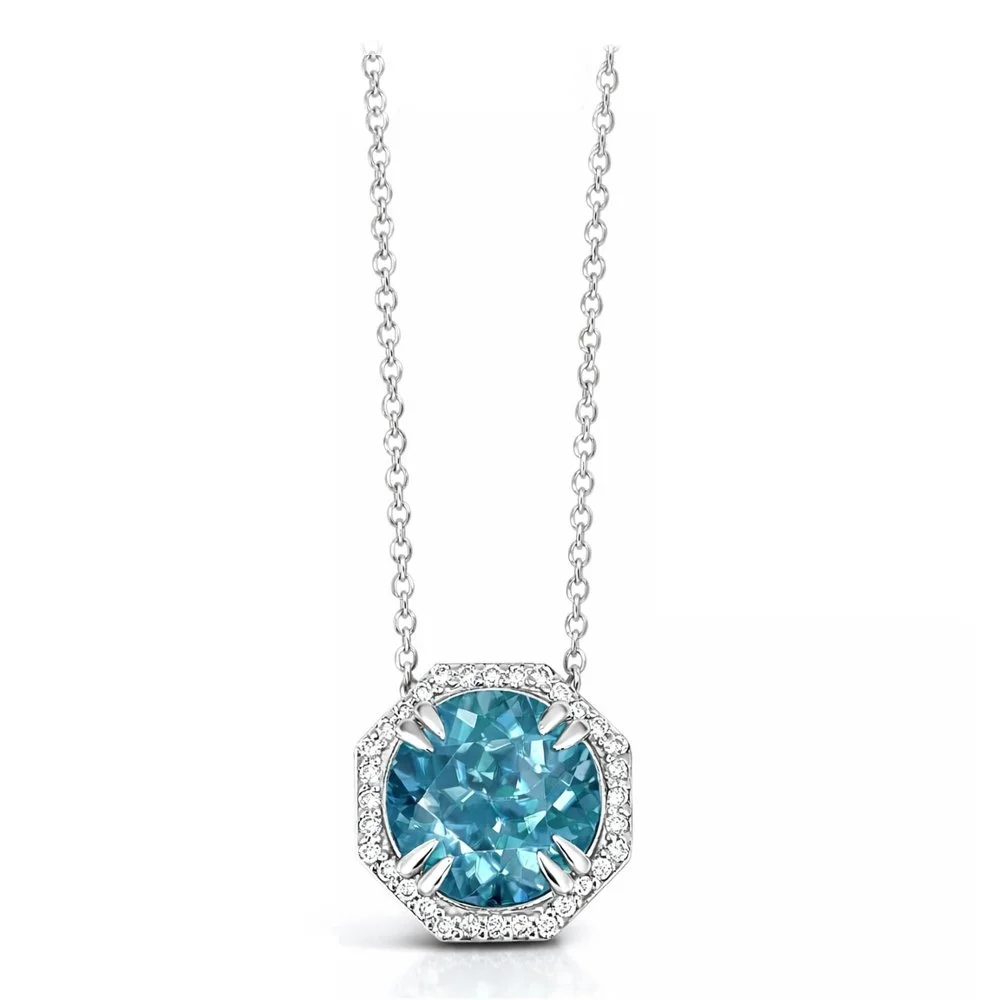 Aquamarine & Diamond Divinity Necklace