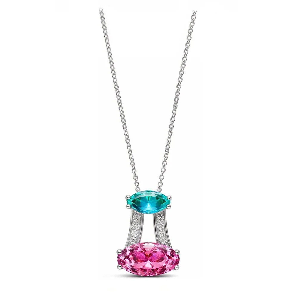 SOLD// BEAM ME UP// Mahenge Spinel, Paraiba Tourmaline & Diamond Necklace