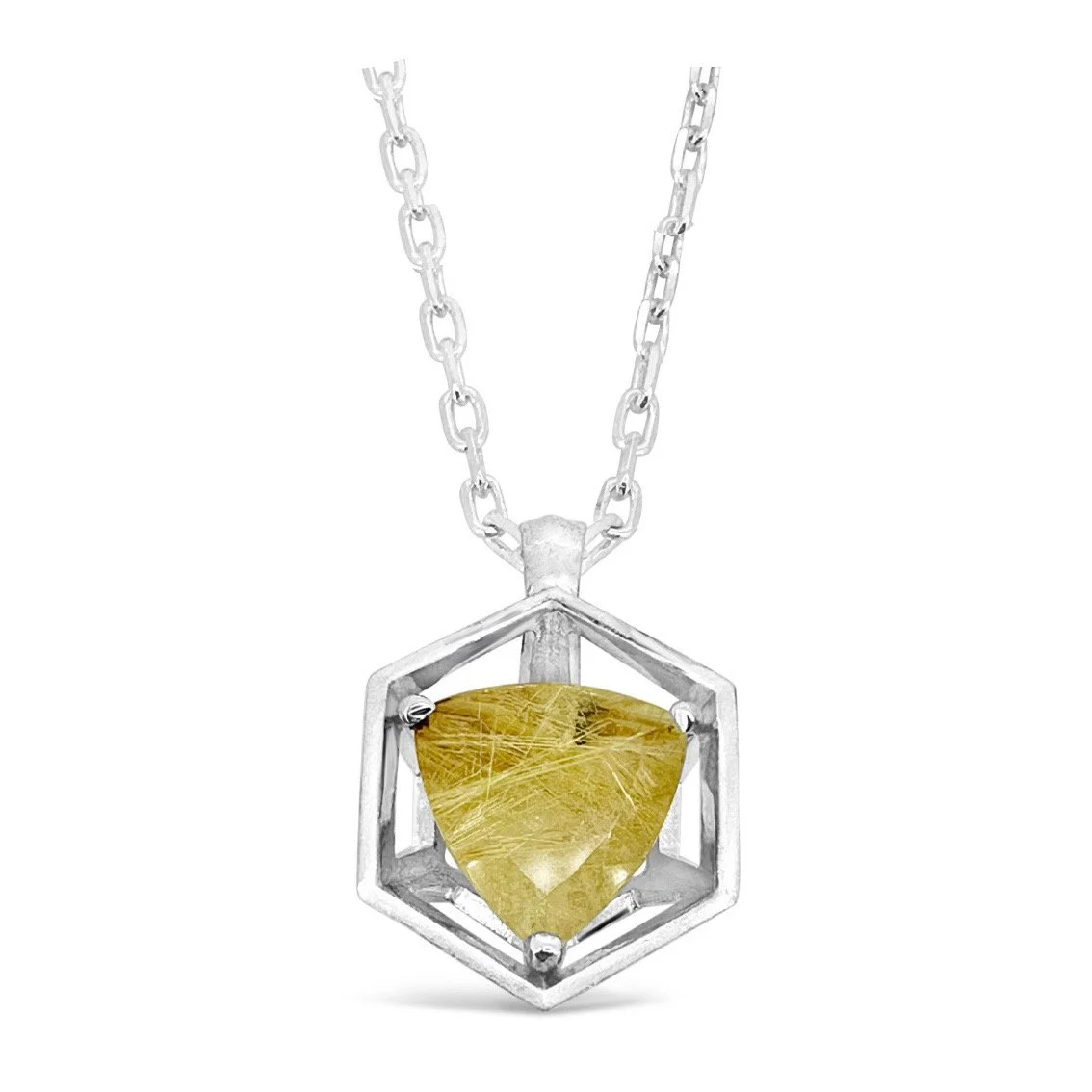 SOLD// Rutilated Quartz COSMOS PORTAL Men's Necklace, SS