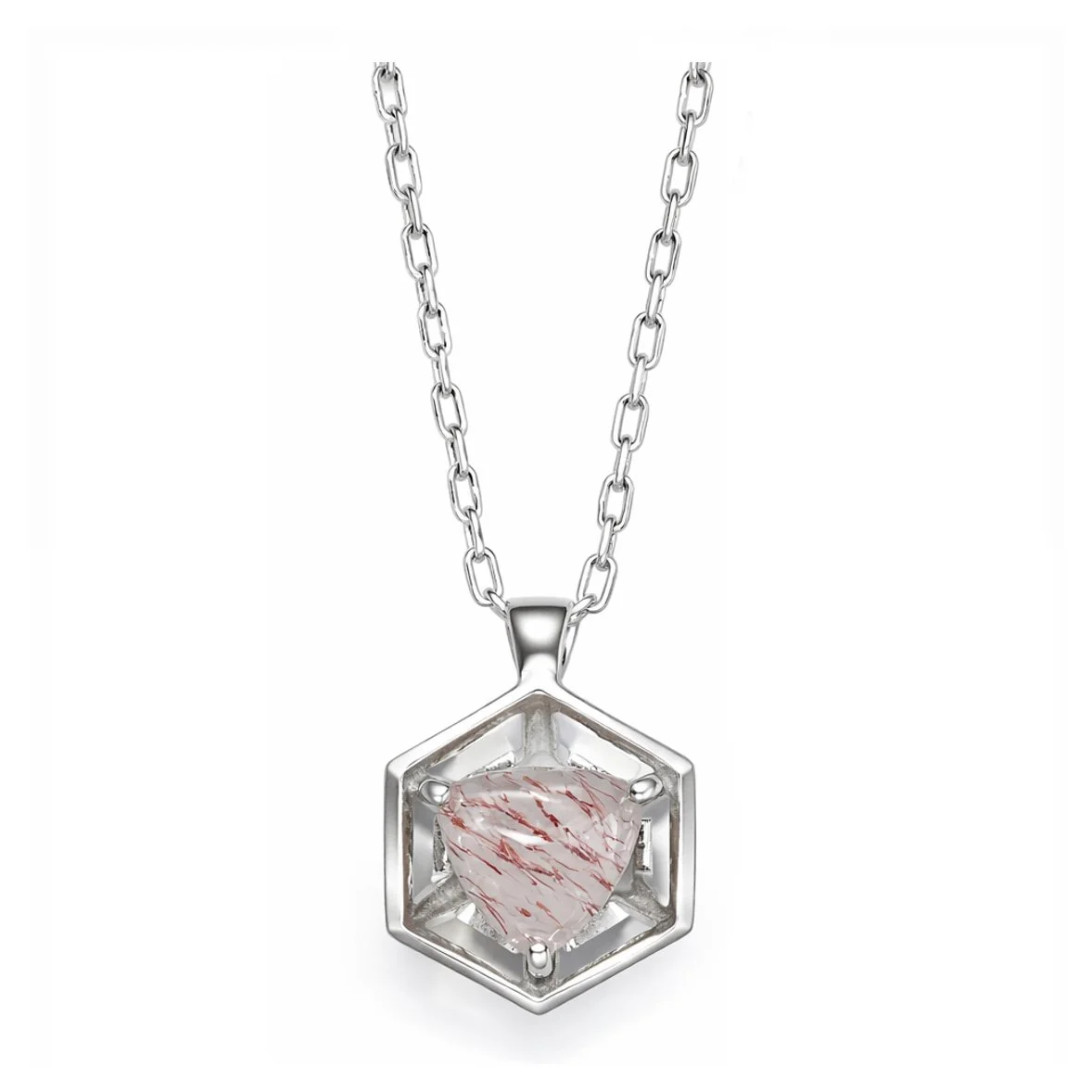 SOLD// Strawberry Quartz COSMOS PORTAL Men's Necklace, SS