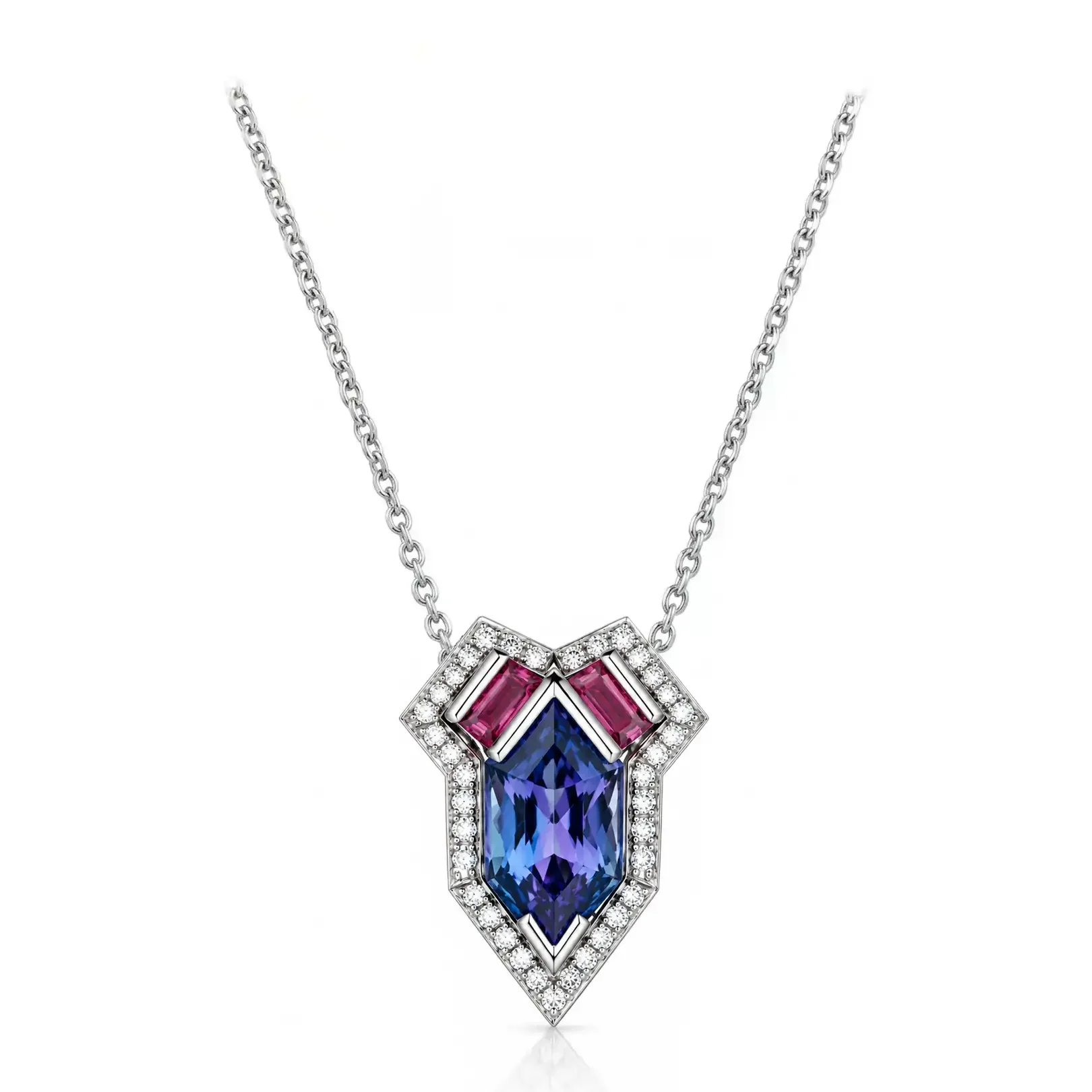 NOCTRA// Tanzanite, Pink Spinel & Diamond Necklace