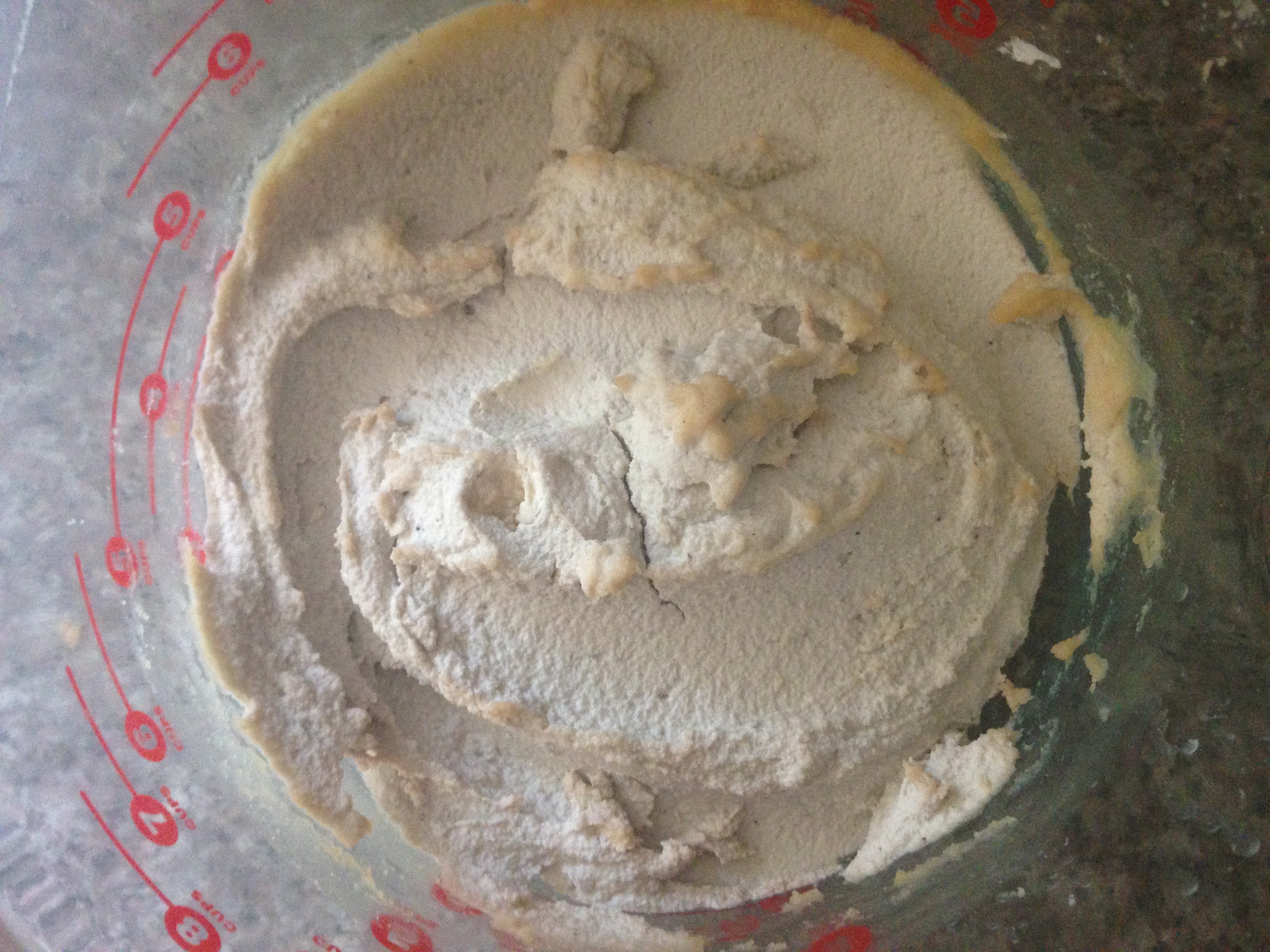 This is after it sat on my counter for three days. It's a little crusty on the sides, but after mixing it all together it was fine. 