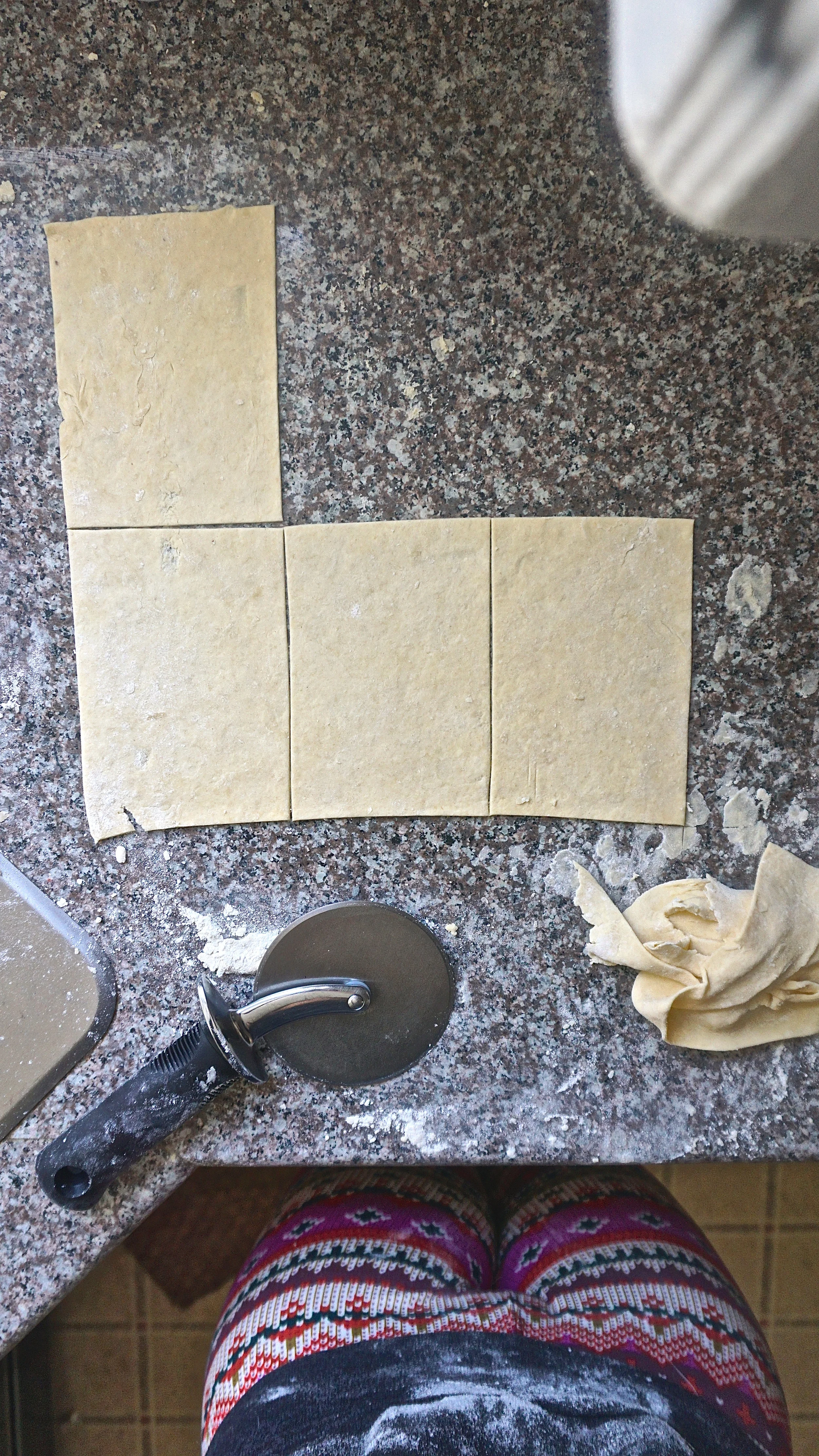 More flour on my shirt than my workspace.... I must be doing it right. 