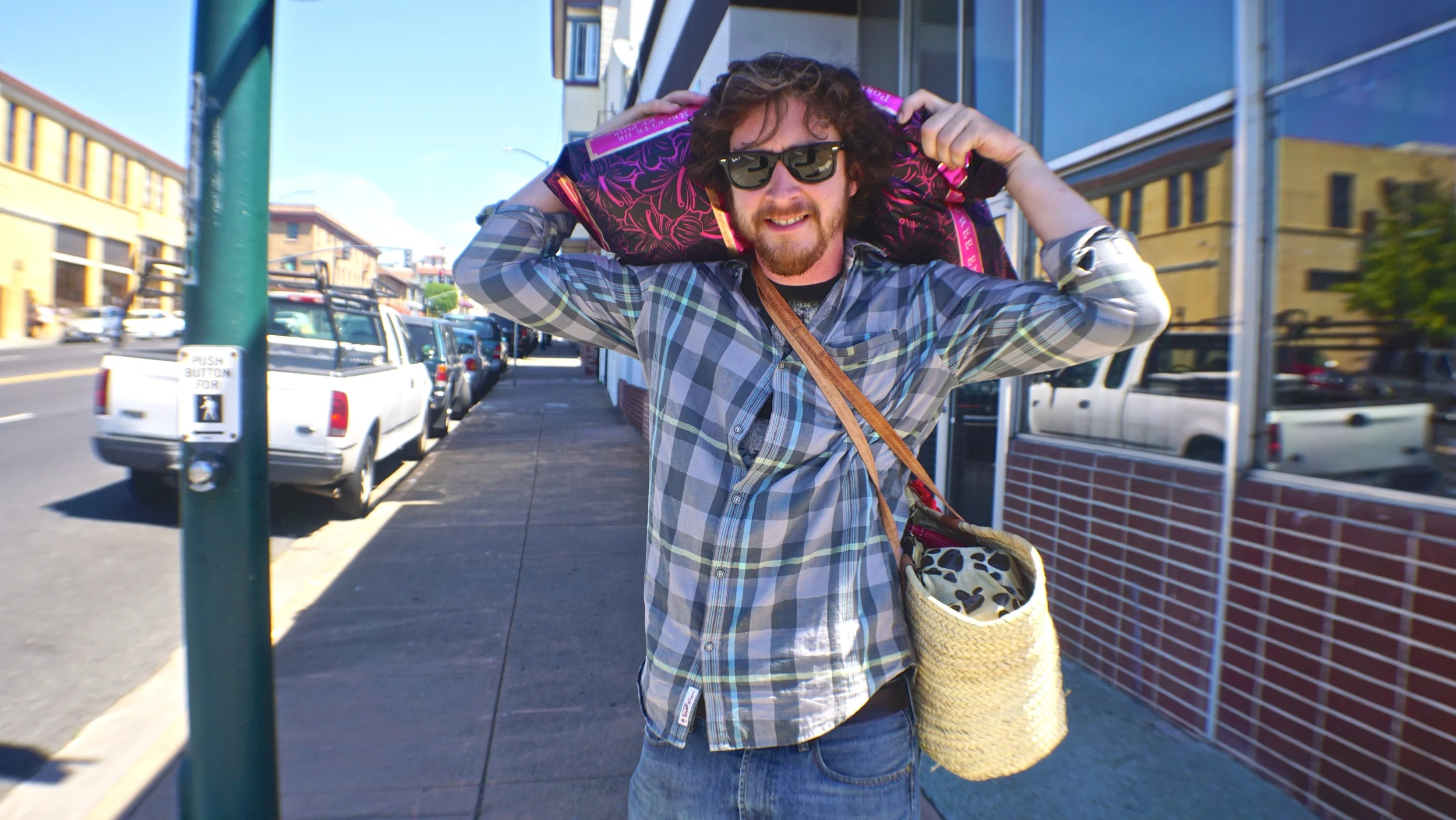 This guy is a champ. He's got the dogs food and our food, and he'll even carry my girly market tote.