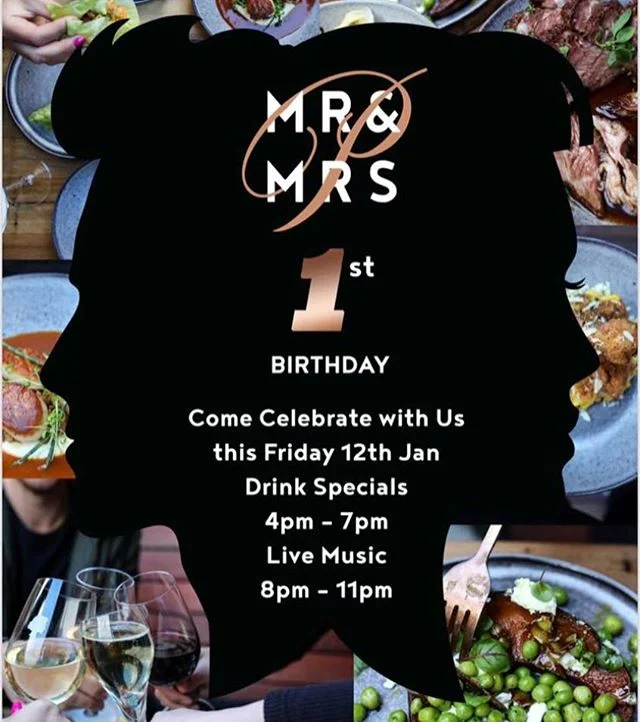 Mr & Mrs P’s love story turns 1 today! Come and join the celebrations with me tonight at @mrandmrs.p 🙌❤️🍹🍸🍾🍴🎂
