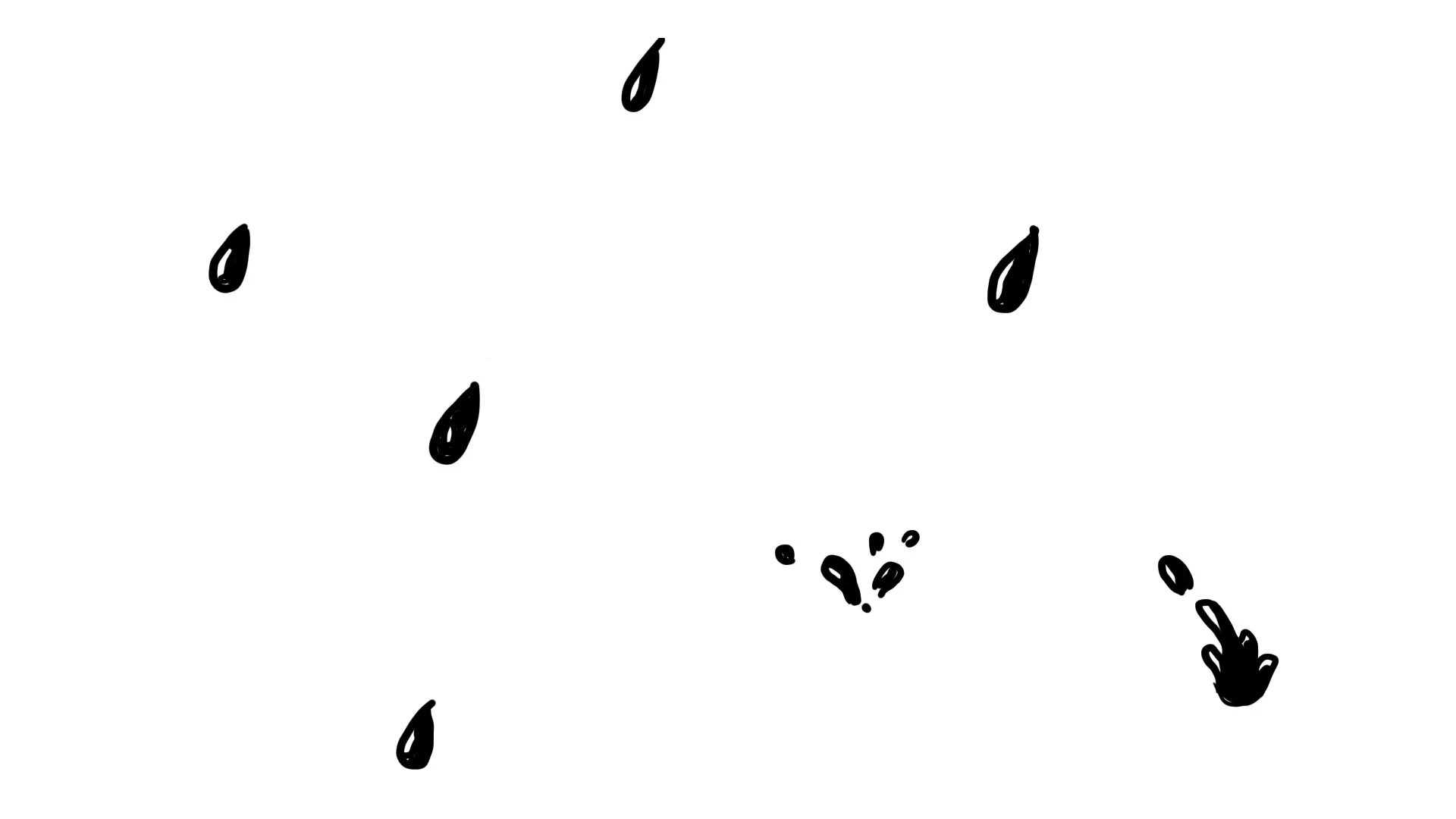 Raindrops starts to fall, with the rythm of the song. Each drop falls when each beat hits. 