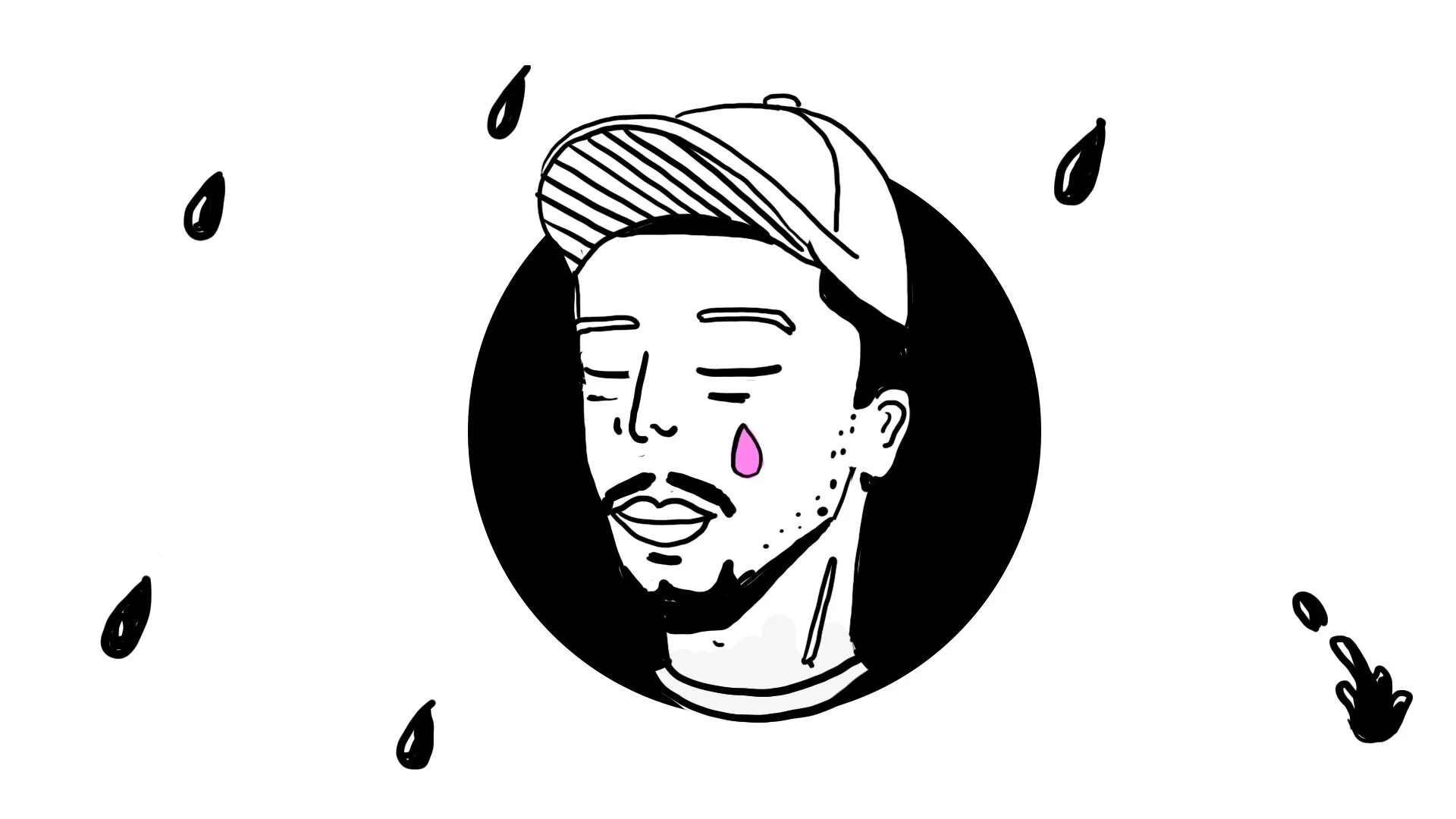  A  quick pink teardrop falls from his eye, but suddenly vaporizes. 