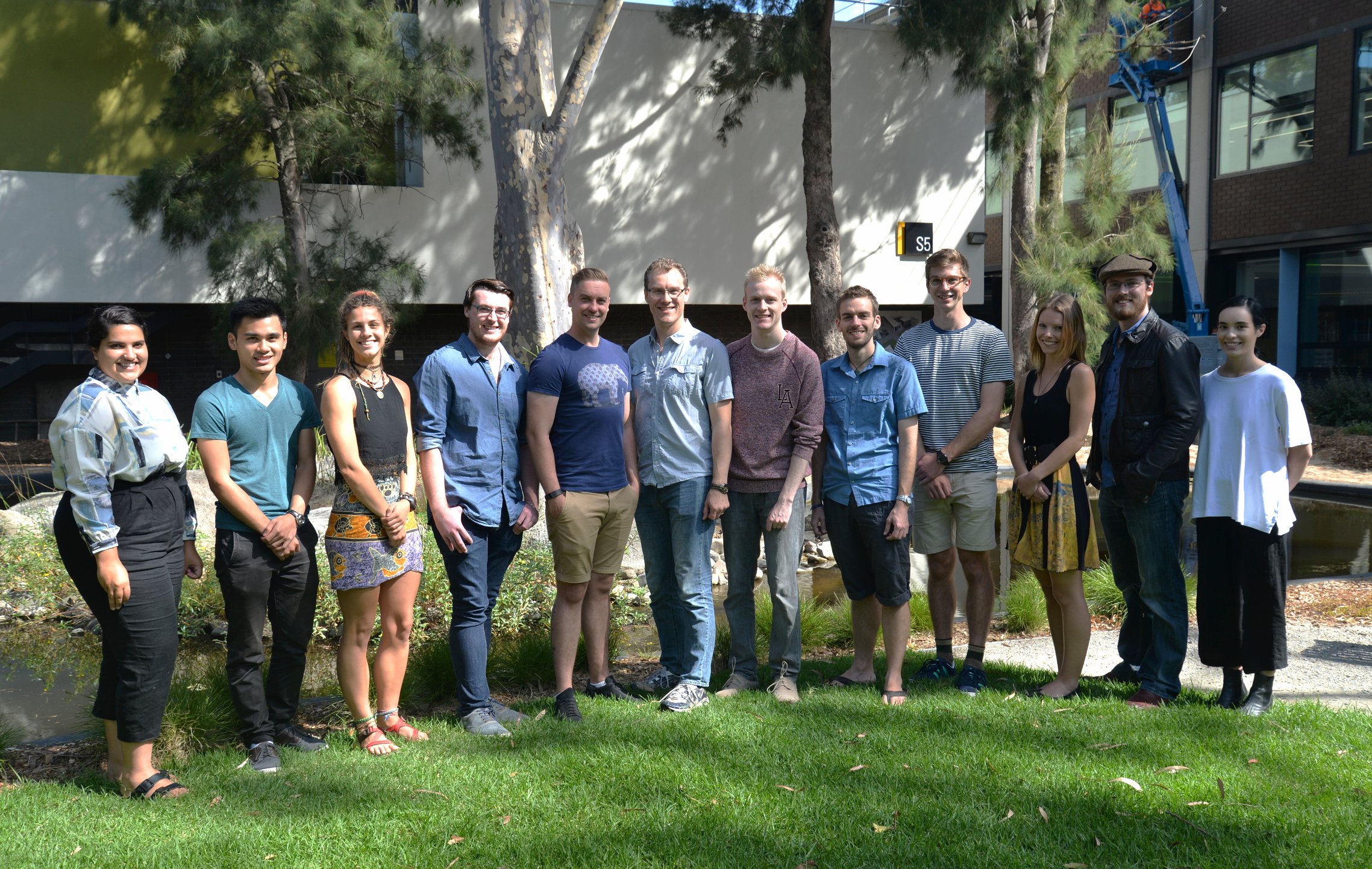 From left: Qamariya Nasrullah, Lap Chieu, Karina Sorrell, Alex McDonald, Travis Park, Alistair Evans, Alex Barber, Felix Marx, Mark Nikolic, Jordan Knight-Sadler, David Hocking, Tahlia Pollock. March 2017.