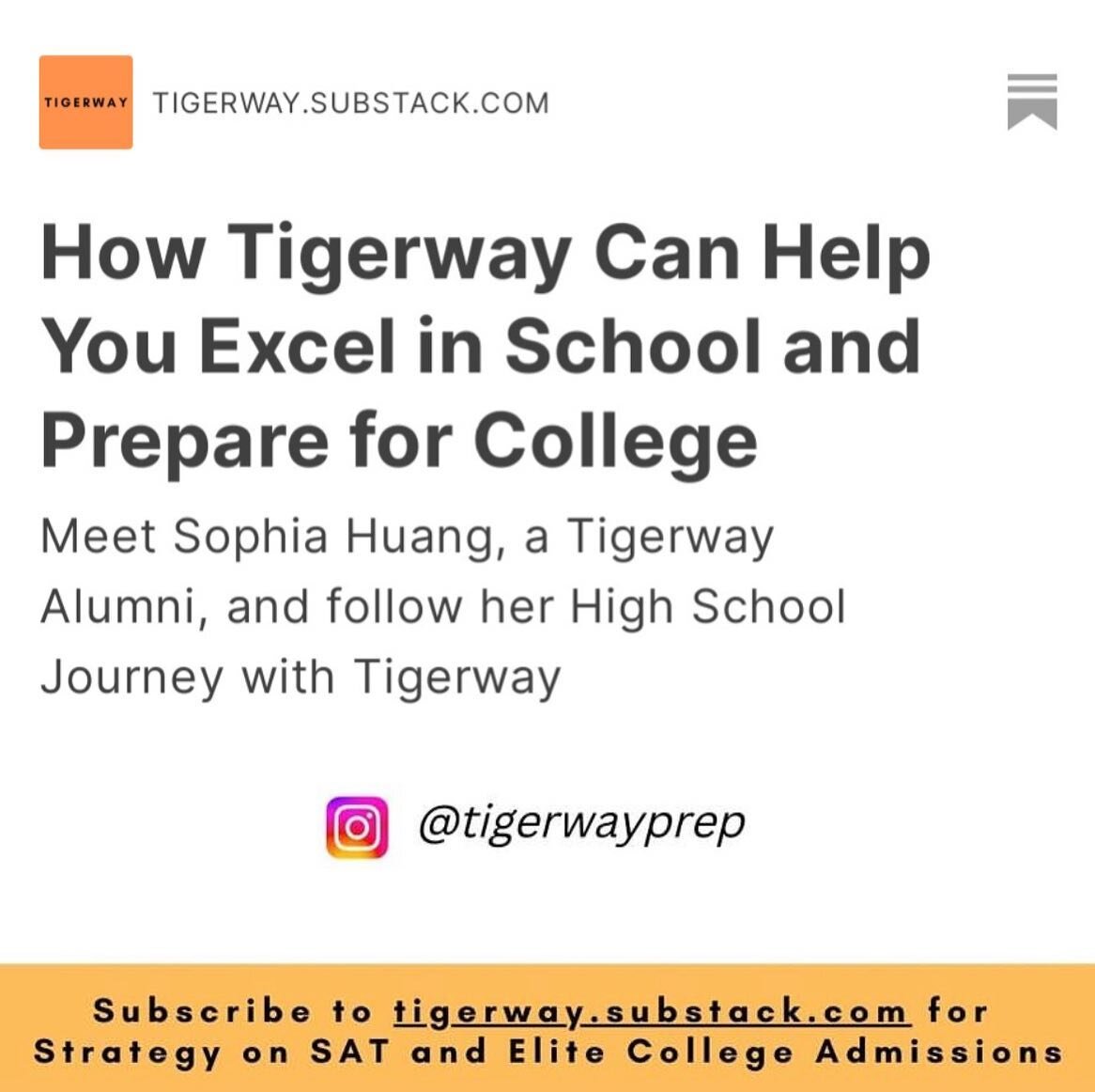 ‼️Program Officer @jxsminengo and Coach @larrycheungcfa have released the latest Premium Weekly Analysis! This week, I met with Sophia Huang to talk about her experience in Tigerway and her future goals after high school. 

📧Make sure to join our em