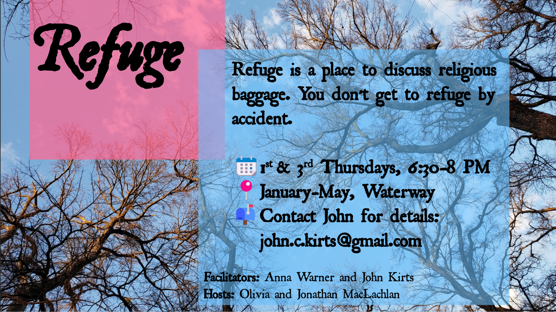 Refuge: a gathering to discuss religious baggage
