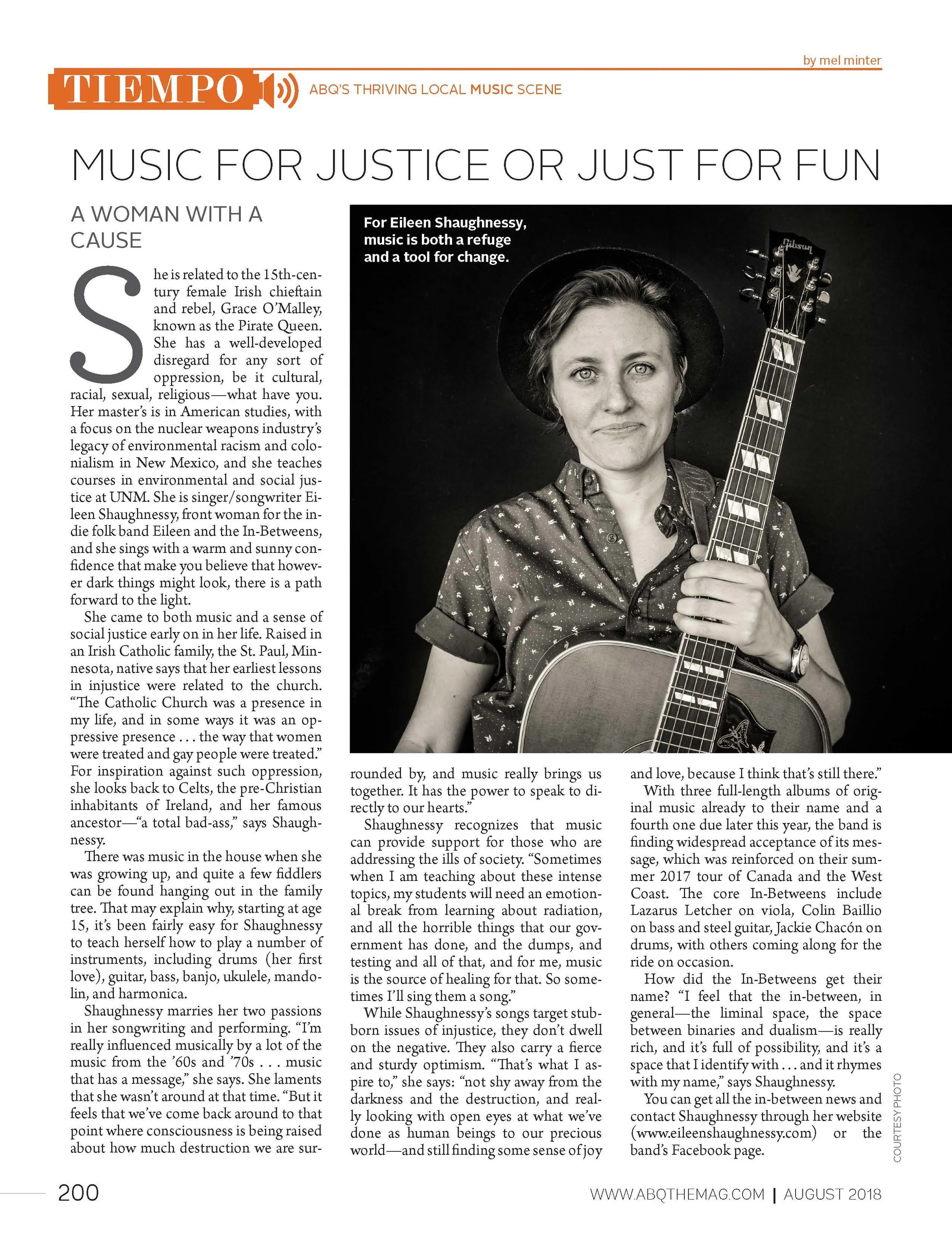 Eileen featured in Albuquerque Magazine (August 2018)