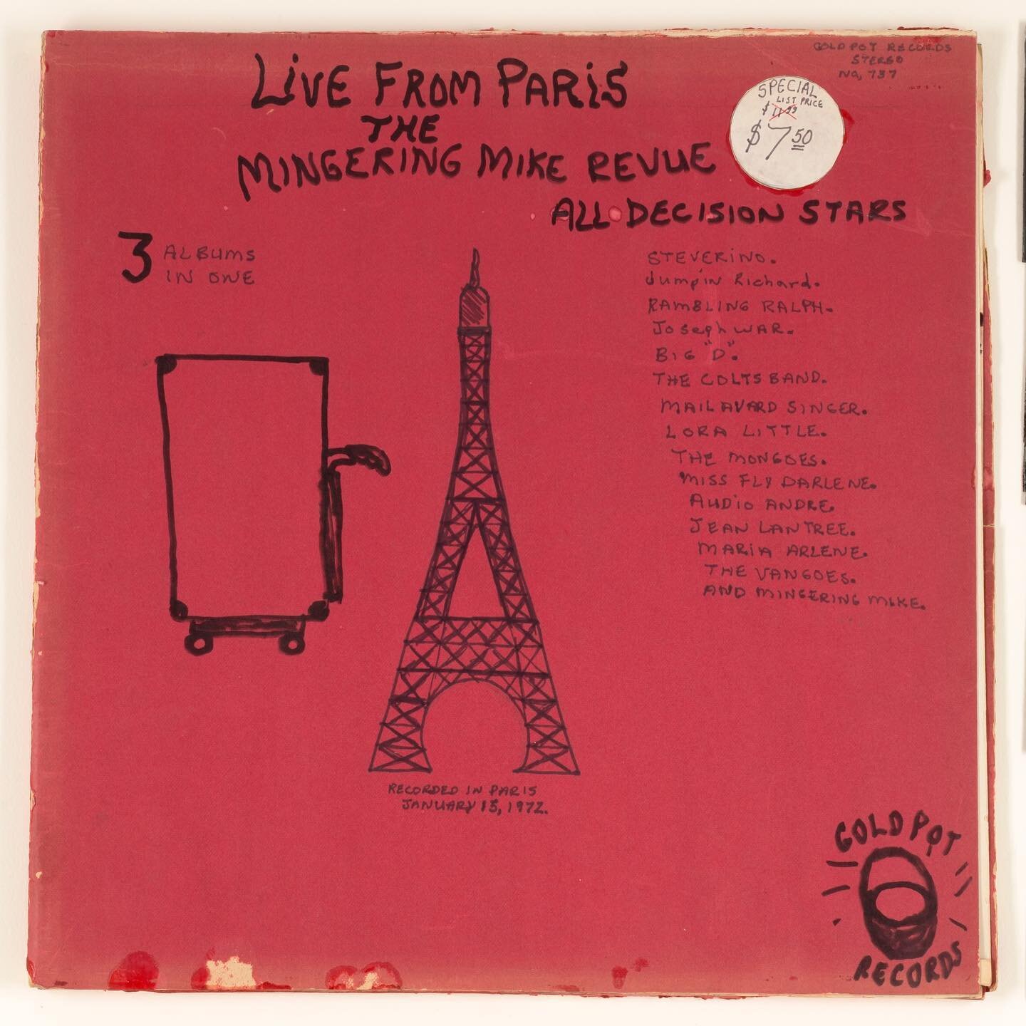 Live From Paris - The Mingering Mike Revue All Decision Stars (Gold Pot Records 737, Recorded Jan. 15,1972). &copy; Mingering Mike. Smithsonian American Art Museum. Gift of Mike Wilkins and Sheila Duignan and museum purchase through the Luisita L. an