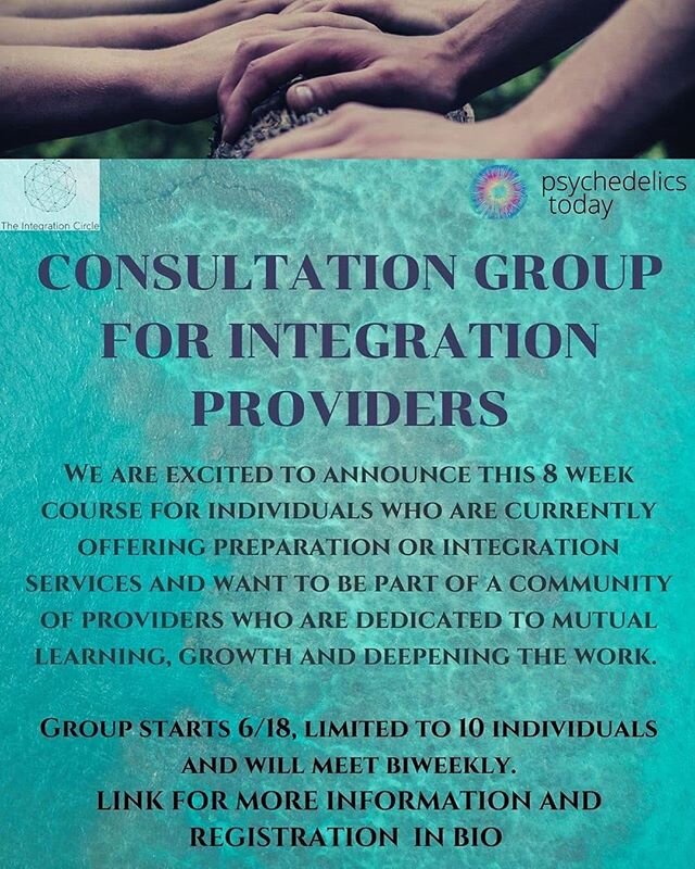 Do you provide psychedelic integration services? Looking for support / a consultation group? I am excited to announce this new consultation group with Dr. Ido Cohen and Deanna Rogers! DM me for an application! ⁣
⁣
Repost @theintegrationcircle
⁣
CONSU