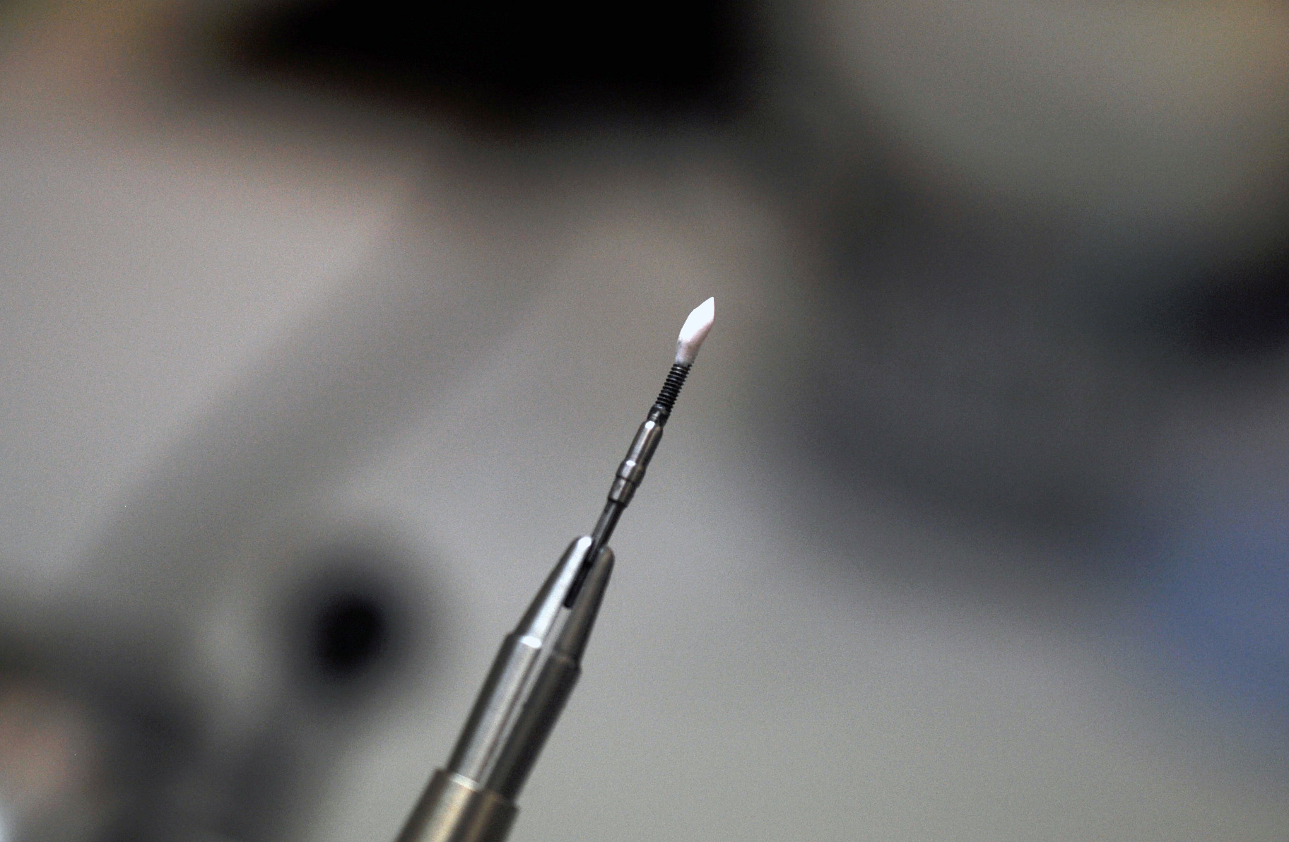 Stem with some polishing compound on the threads