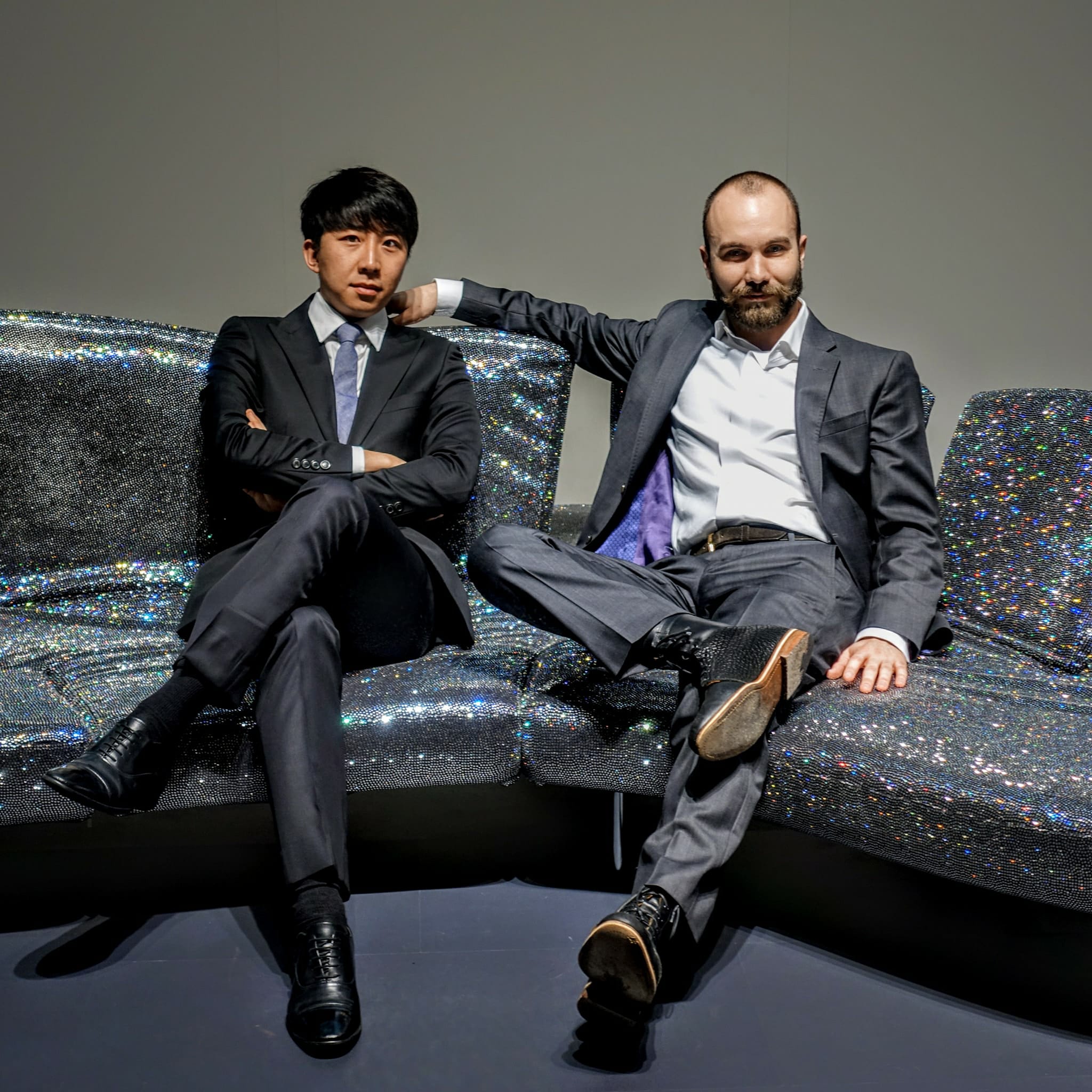 Swarovski's interactive demo was this sequin couch. Totally irresistable.