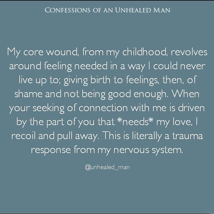 Feeling the part of you that *needs* him (not desires him) is the thing that most terrifies him. 

#avoidantattachment #attachmenttheory #love #relationships #dating #emotionallyunavailable #unhealedman #lovingtheunhealedman #recovery #loveaddict #sl