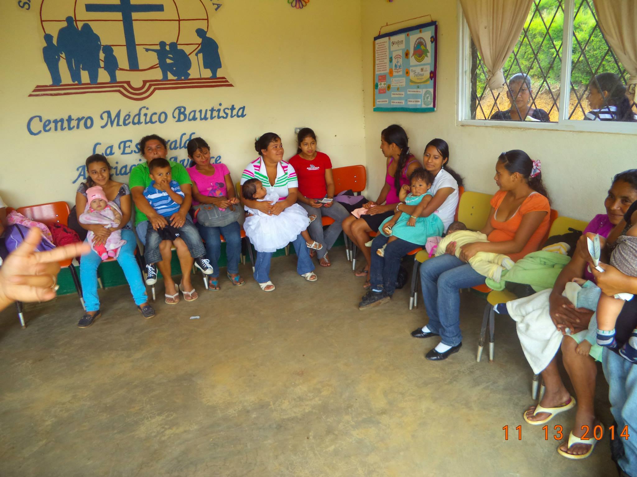This picture is from the waiting room of the clinic in La Esmeralda, Nicaragua. Since the clinic opened in 2011, the doctor, nurse and pharmacist see 10,000 patient visits in a year. Fox River recently completed the addition of a house for the doctor. We also support the local church by sponsoring a community sports ministry and recently purchased land for a new church plant in Las Nubes.