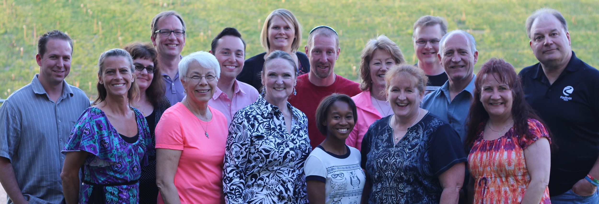 Back Row: John Kleinke, Ann Baxter and Peter Van Heesch; Middle Row: Tony Schirripa, Jenni Mosher, Pastor Brent Law, Jon Evans, Michelle & Rick Gebhard and Glenn Singer; Front Row: Lisa Kleinke, Linda Warren, Barbara Singer, Kadejah Van Heesch, Denise Conn, and Lisa Dralle; Not pictured: Jessie Lopez and Ashlyn Nobles