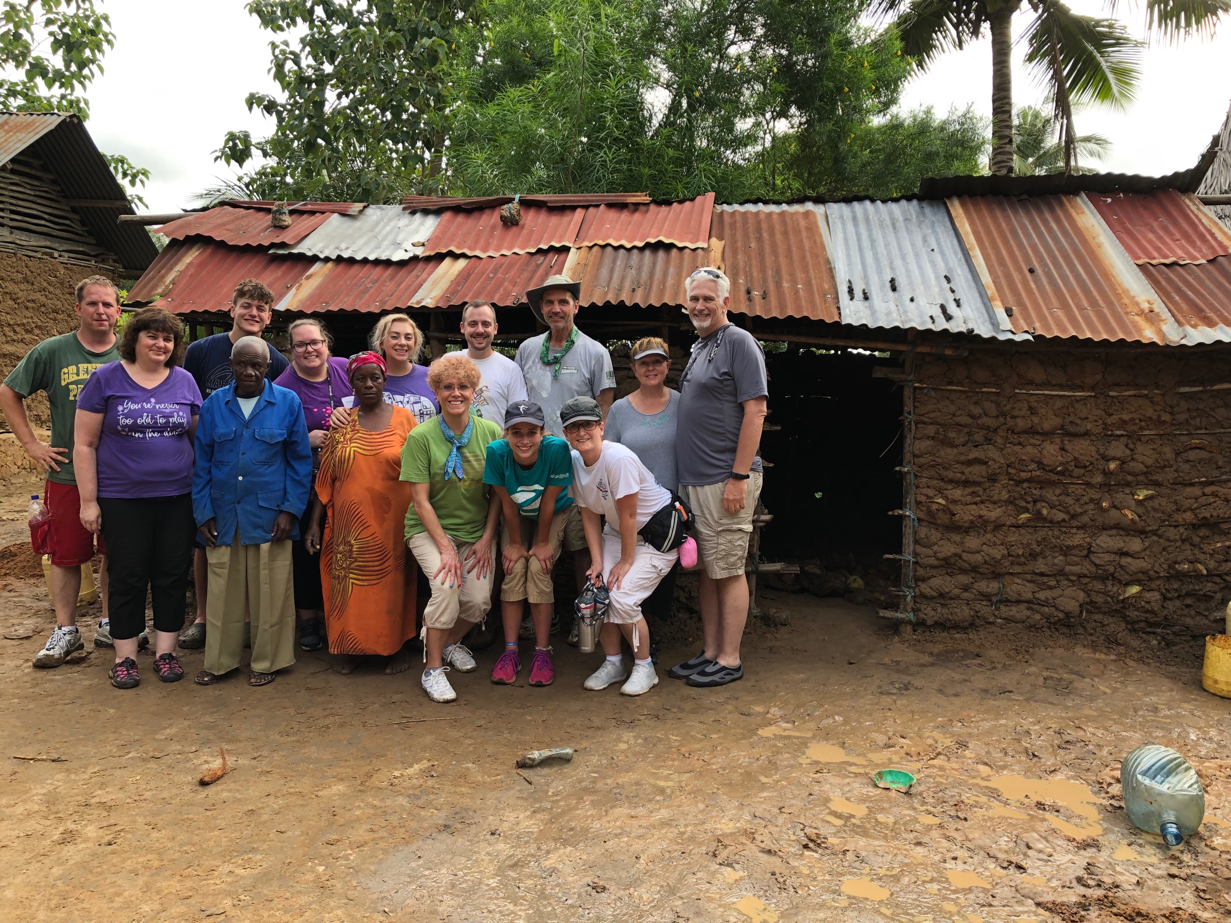 The Fox River team with the owners of this hut.