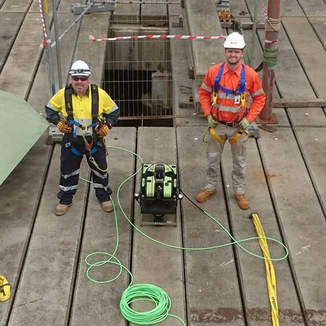 Two of the staunchest units in the game. AUS-ROV on the french coils not figure eights here. #ausrov #seabotix #inspection #engineering #hydro #energy #rov #sonar