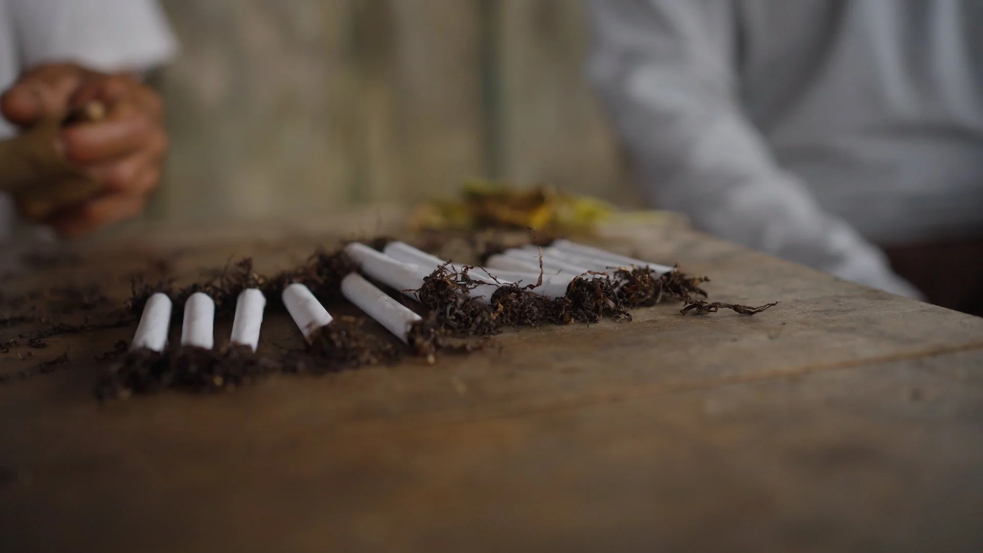 rolled cigarillos or mapachos