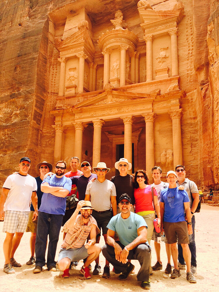 Joel and his Zoom Vacations group in Petra