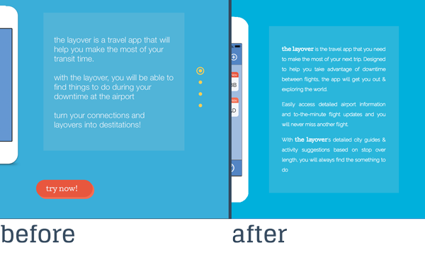 Getting rid of the confusing dots and the divisive "try now!" button