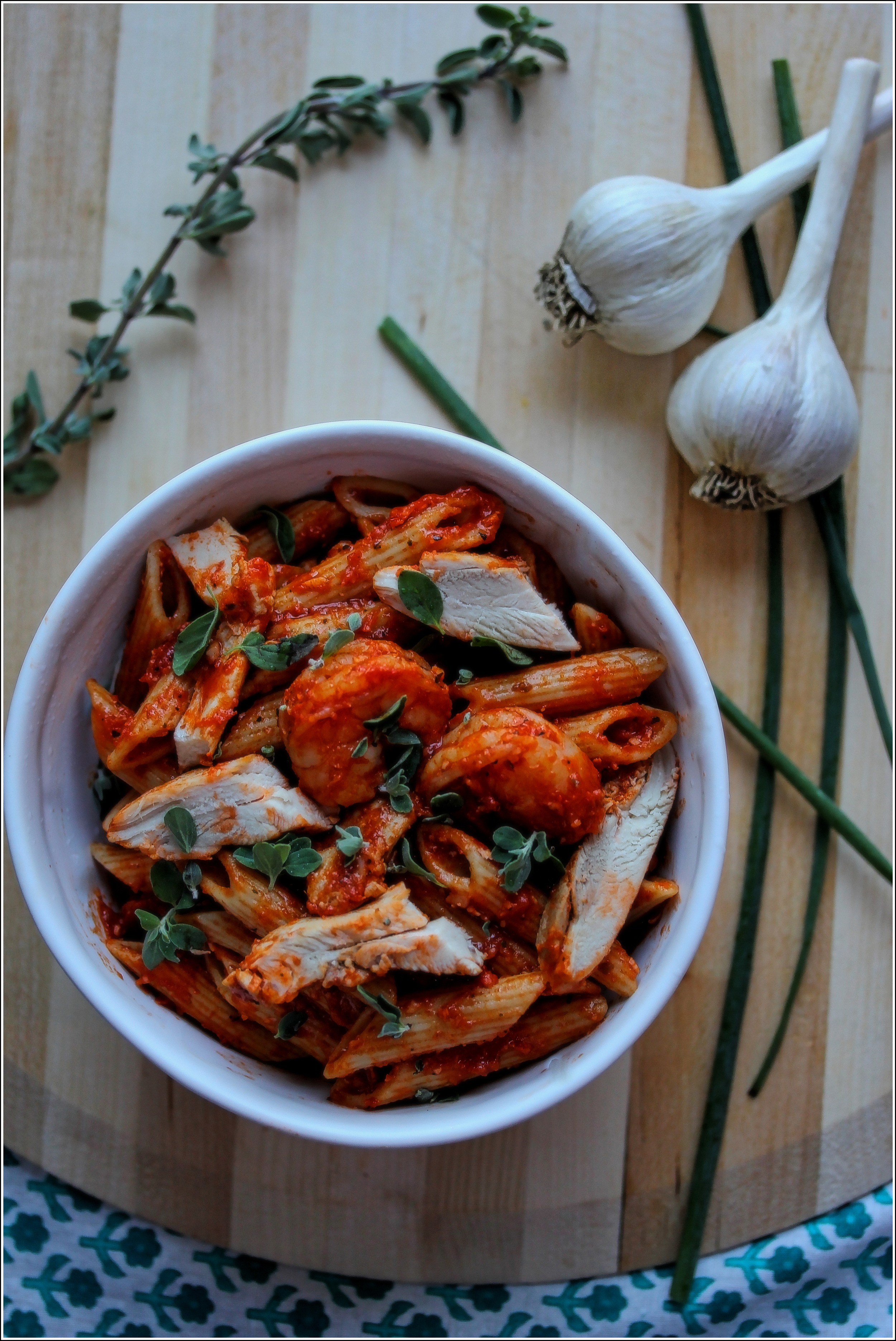 Penne with Shrimp & Chicken