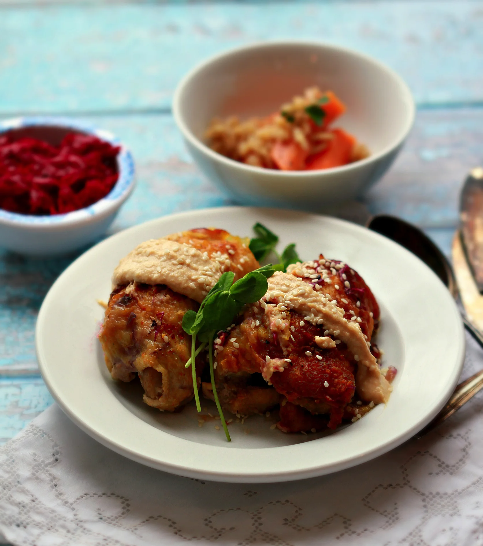 ©Touched Up Chicken with Tahini Sauce by Dena T Bray.jpeg