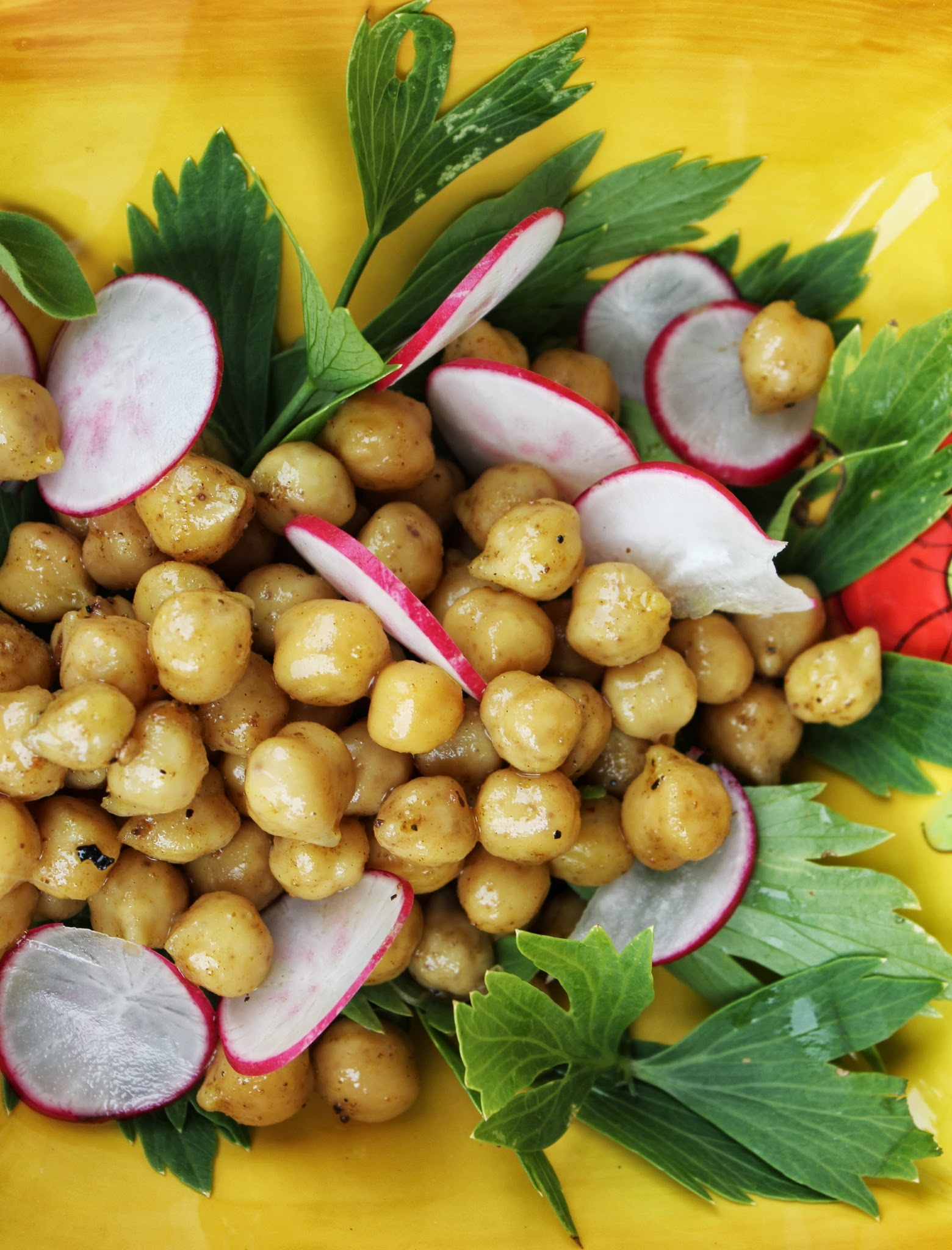Spiced Chickpeas with Crispy Radishes and Fresh Herbs