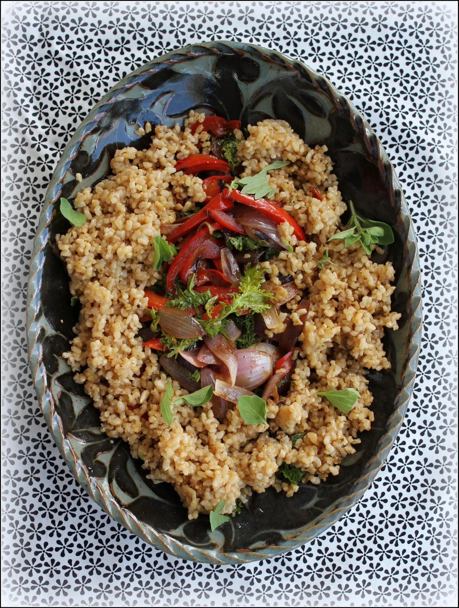 Rice Pilaf with Braised Greens