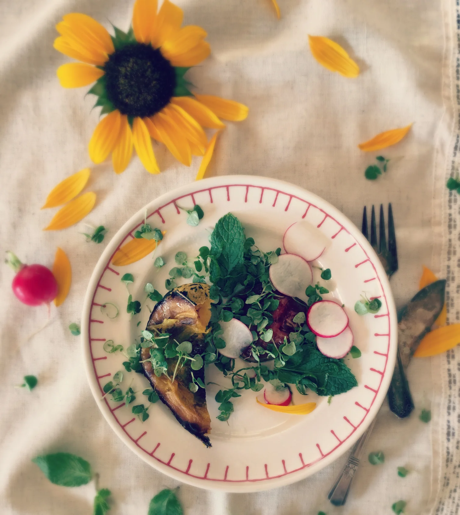 © Softened Salad Scene with Sunflower by Dena T Bray.jpg