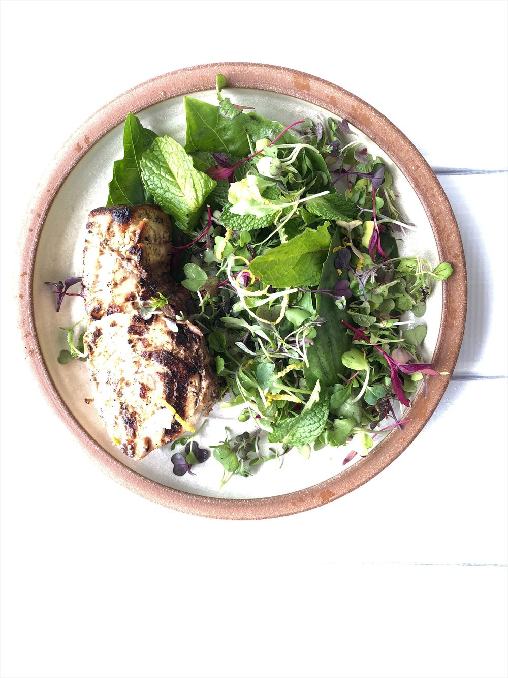 Grilled Swordfish with Herb Salad