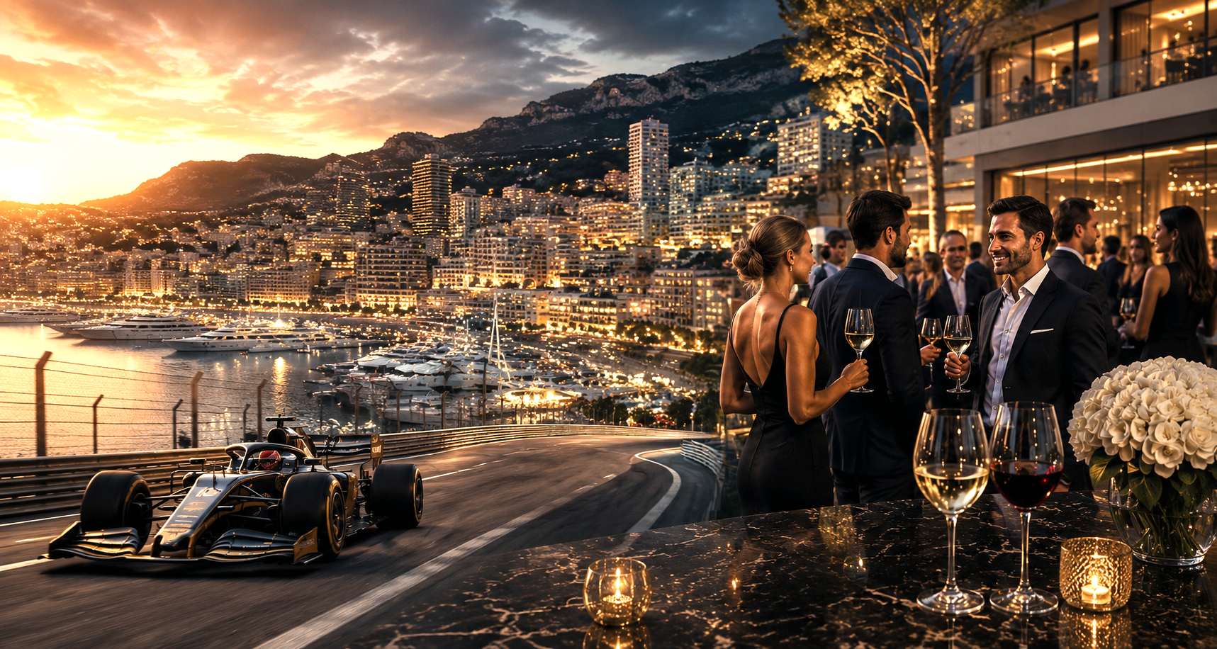MONTE CARLO . 2026 Monaco Grand Prix Kick-Off Party . 99 Sushi Bar Mareterra Seaview Terrace