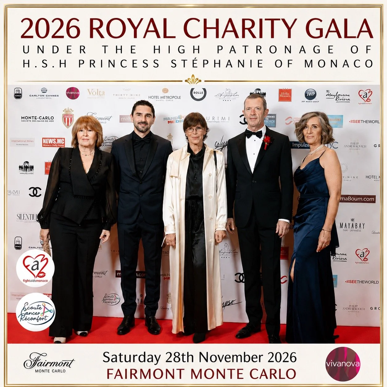 🇲🇨 Reserve Your Place - A Royal Evening of Purpose, Prestige and Philanthropy 

Saturday 28th November 2026 | Club Vivanova Royal Charity Gala | Fairmont Monte Carlo 

Under the High Patronage and Presence of H.S.H. Princess St&eacute;phanie of Mon