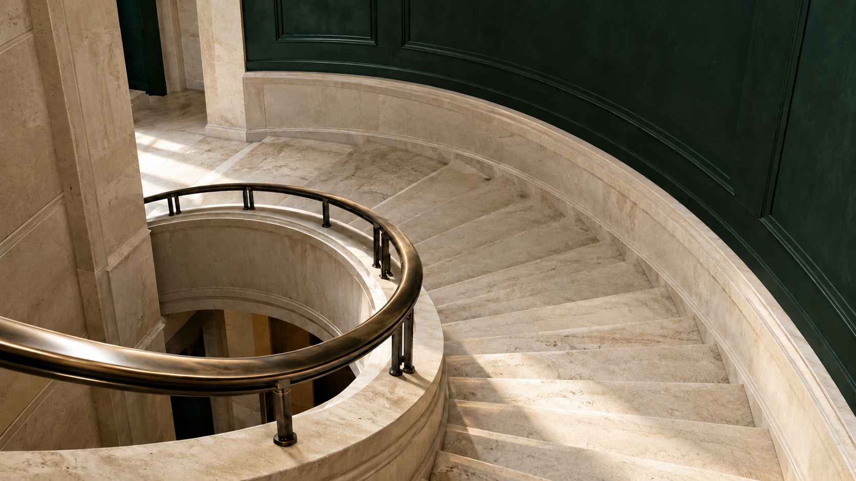 Luxurious Curved Marble Staircase Interior.png