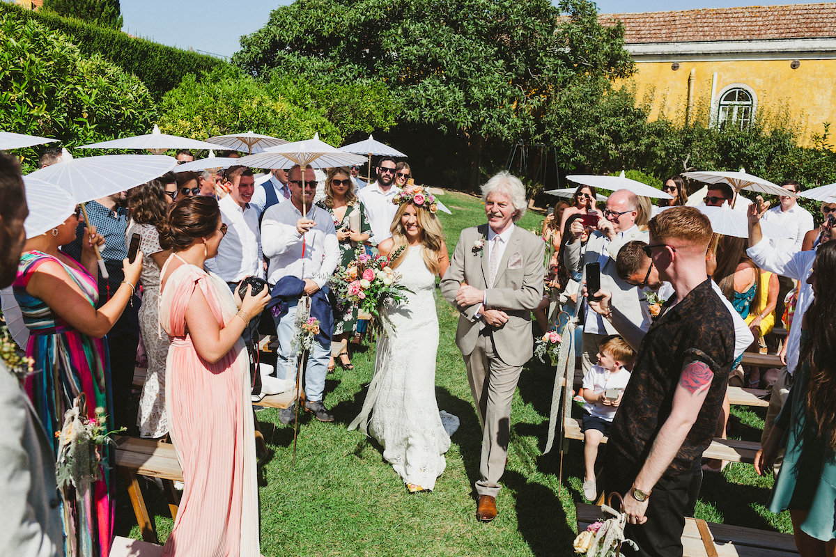 Sinead wore the Daughters of Simone Dylan dress for her gorgeous wedding in Portugal