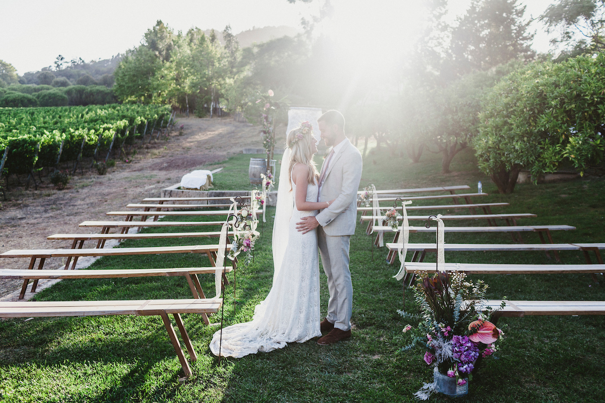 Sinead wore the Daughters of Simone Dylan dress for her gorgeous wedding in Portugal