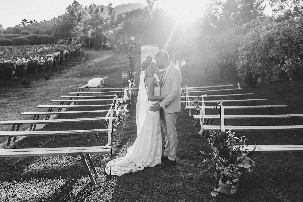Sinead wore the Daughters of Simone Dylan dress for her gorgeous wedding in Portugal