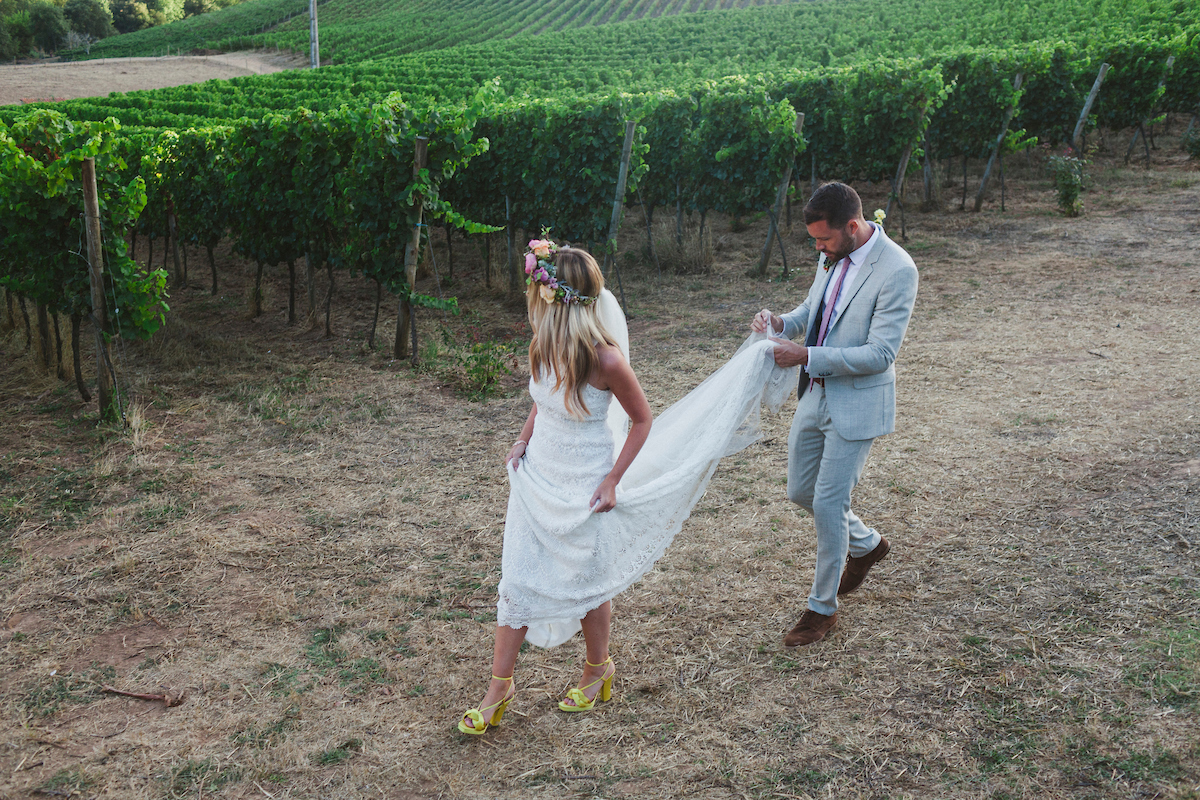 Sinead wore the Daughters of Simone Dylan dress for her gorgeous wedding in Portugal