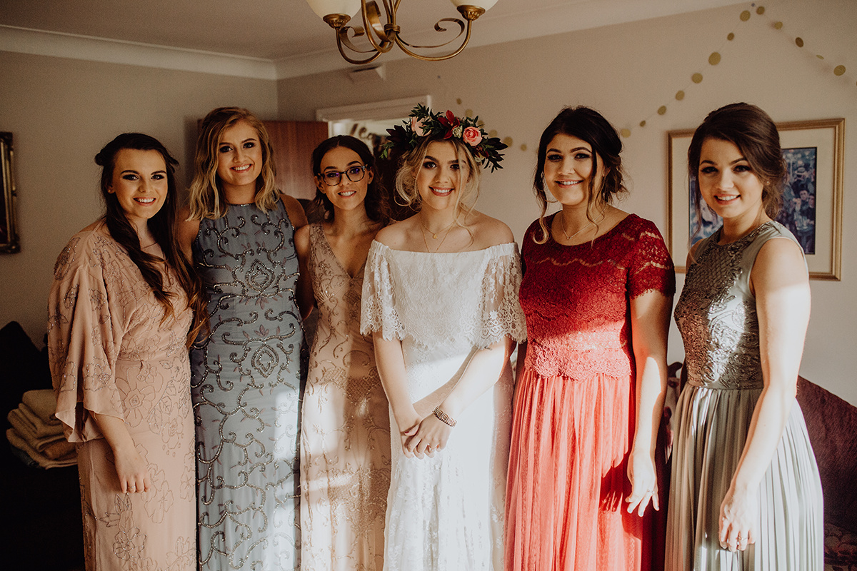 irish bride wearing daughters of simone laurence dress