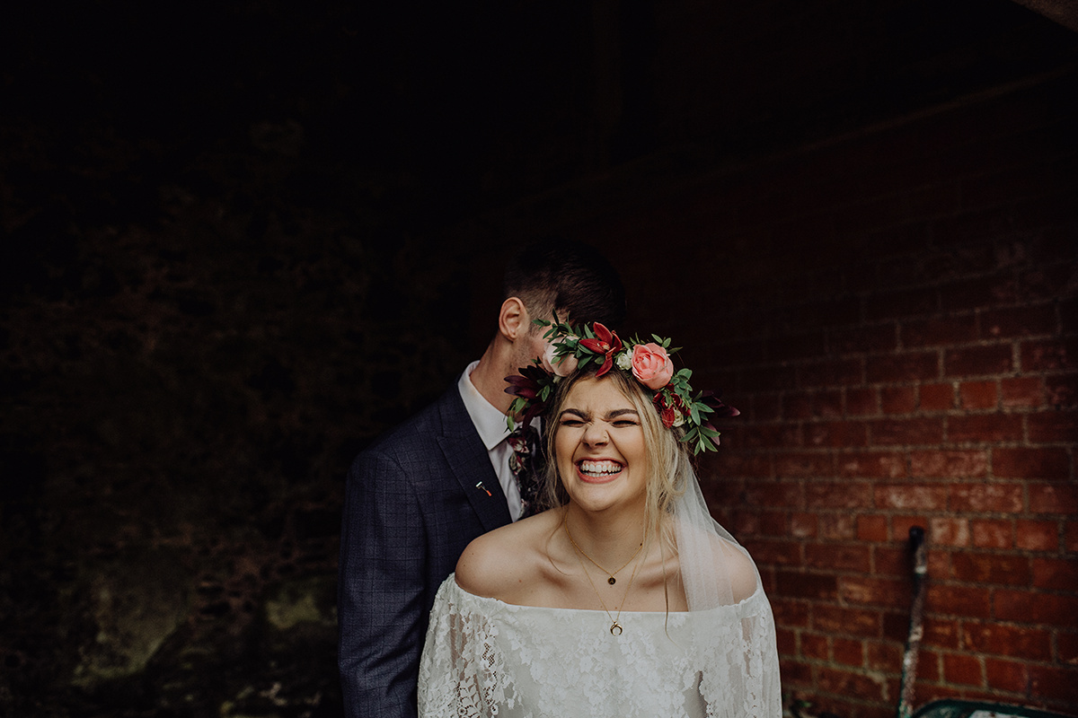 real irish bride wearing daughters of simone