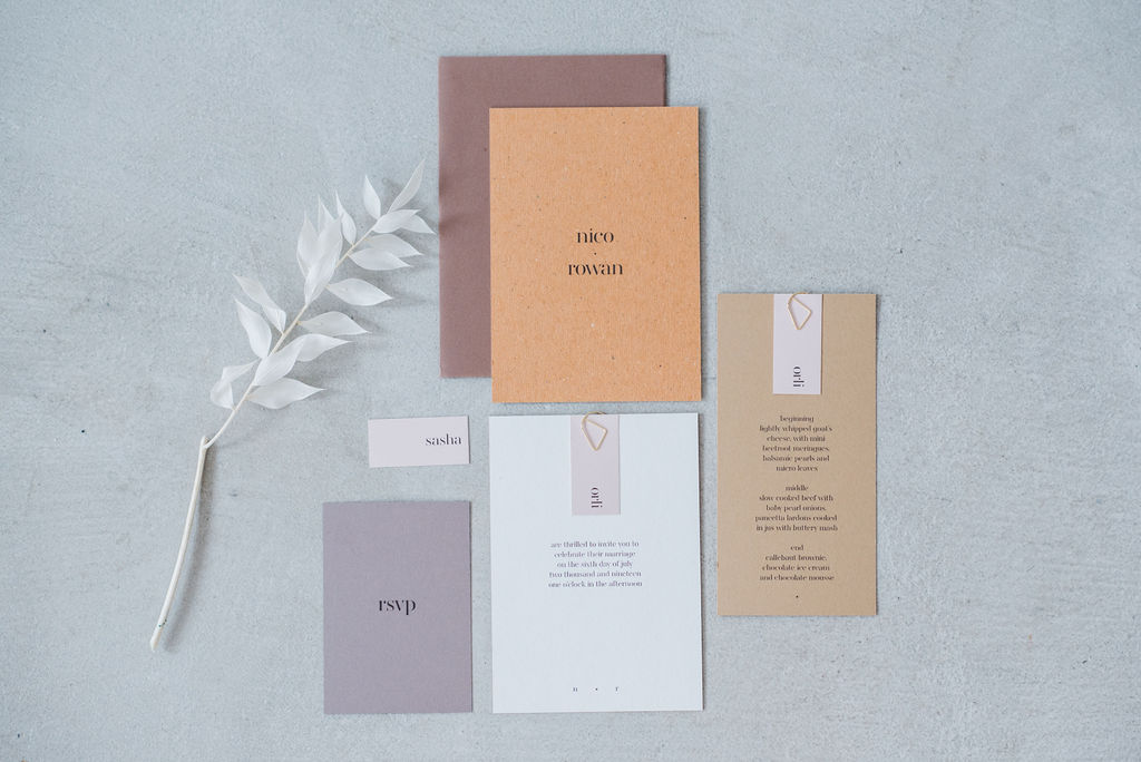 KEADY ROW MODERN WEDDING STATIONARY